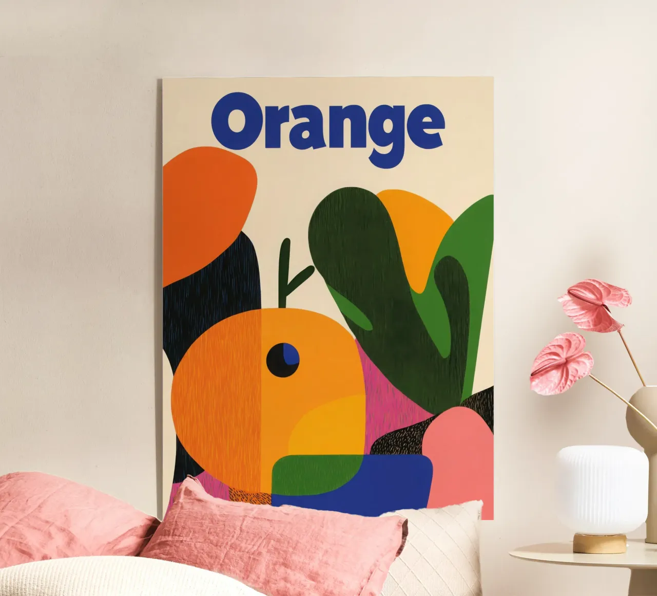 Orange Graphics acryl van Pop and Fruits - Affiches & posters