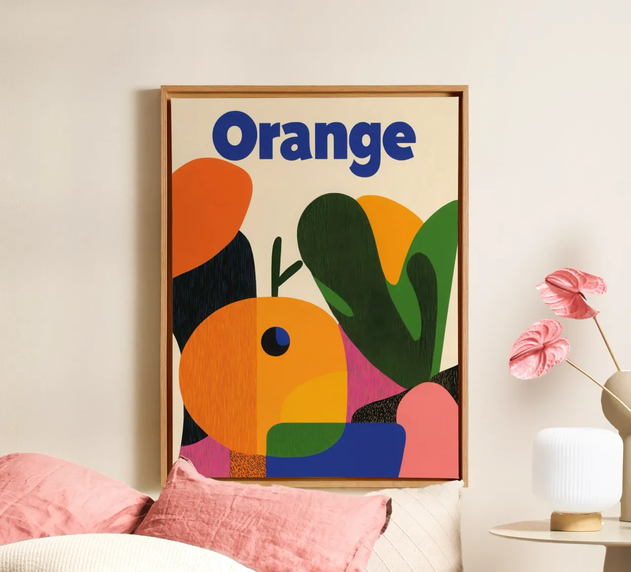 Oranje afbeeldingen canvas van Pop and Fruits - Affiches & posters