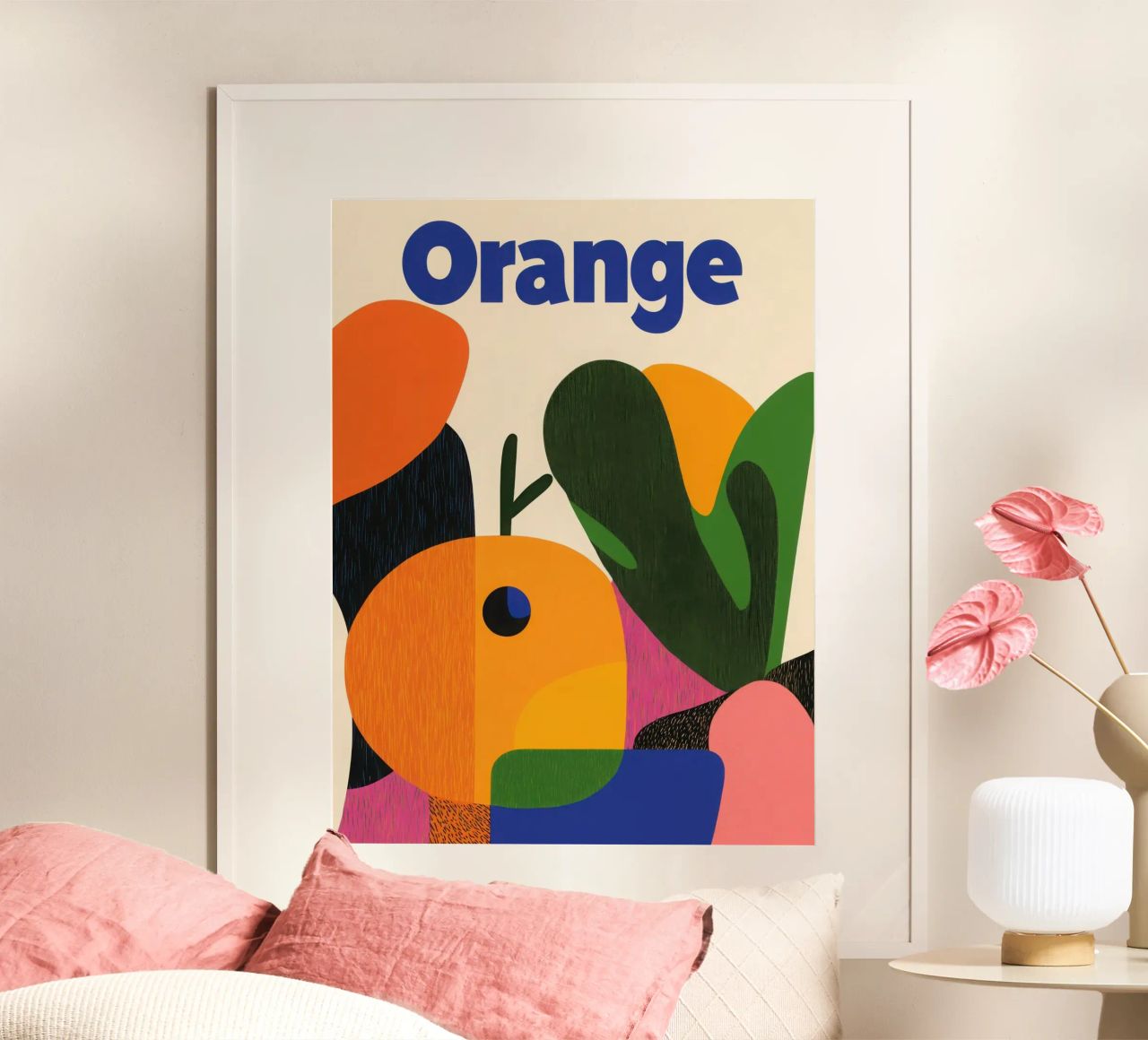 Graphic Orange Poster von Pop and Fruits - Affiches & posters