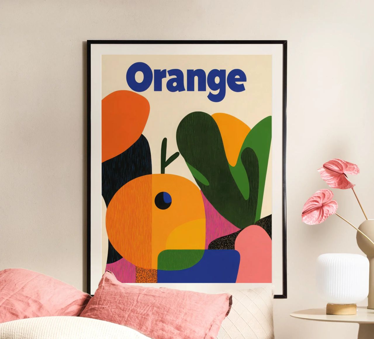 Graphic Orange Poster von Pop and Fruits - Affiches & posters