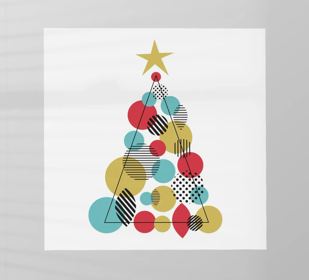 Albero di Natale geometrico pellicola backlit da Kim Hubball Studio