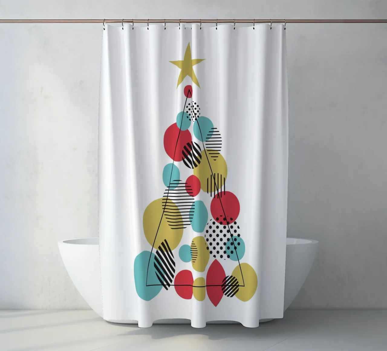 Albero di Natale geometrico tenda da doccia da Kim Hubball Studio