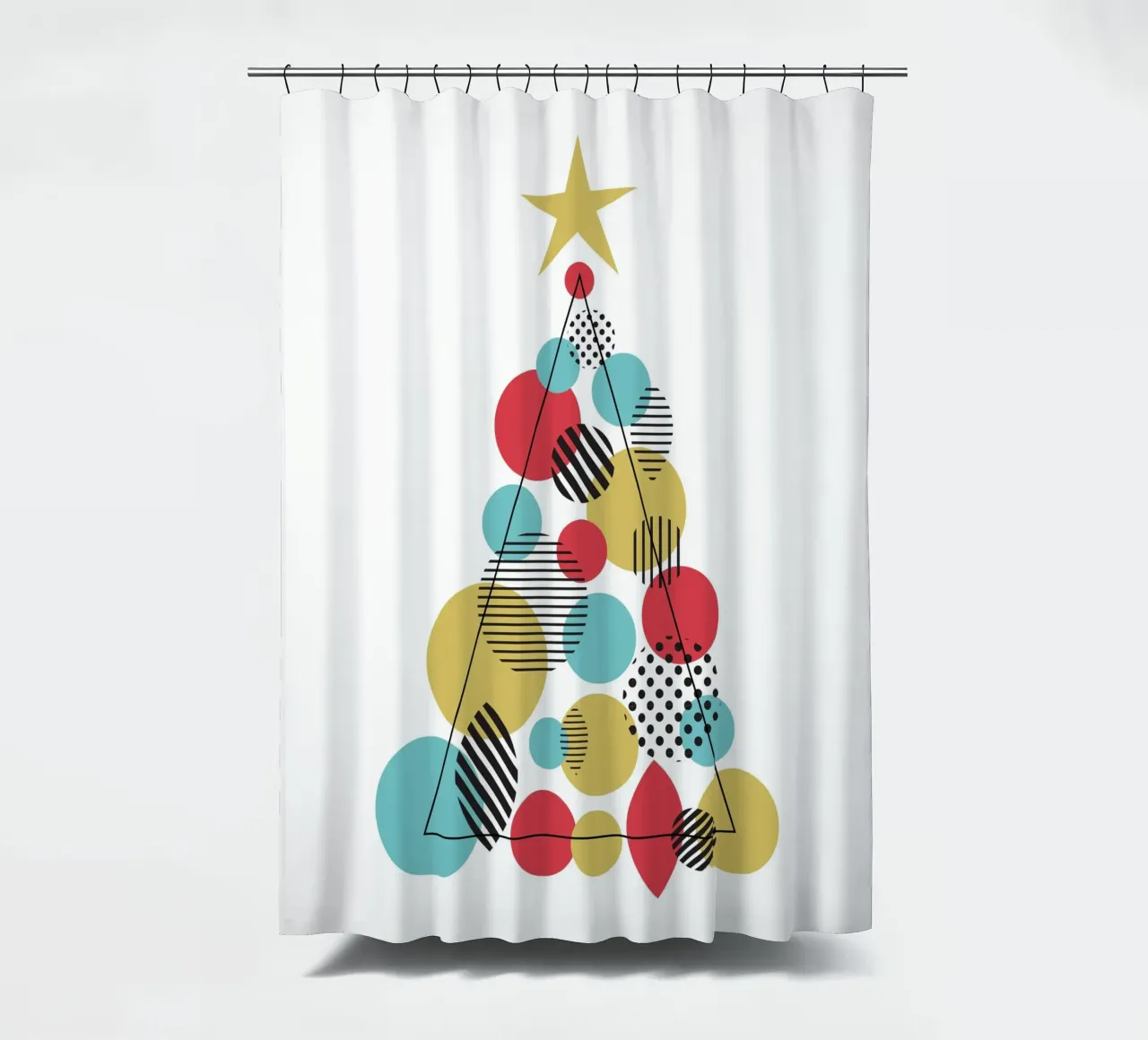 Albero di Natale geometrico tenda da doccia da Kim Hubball Studio