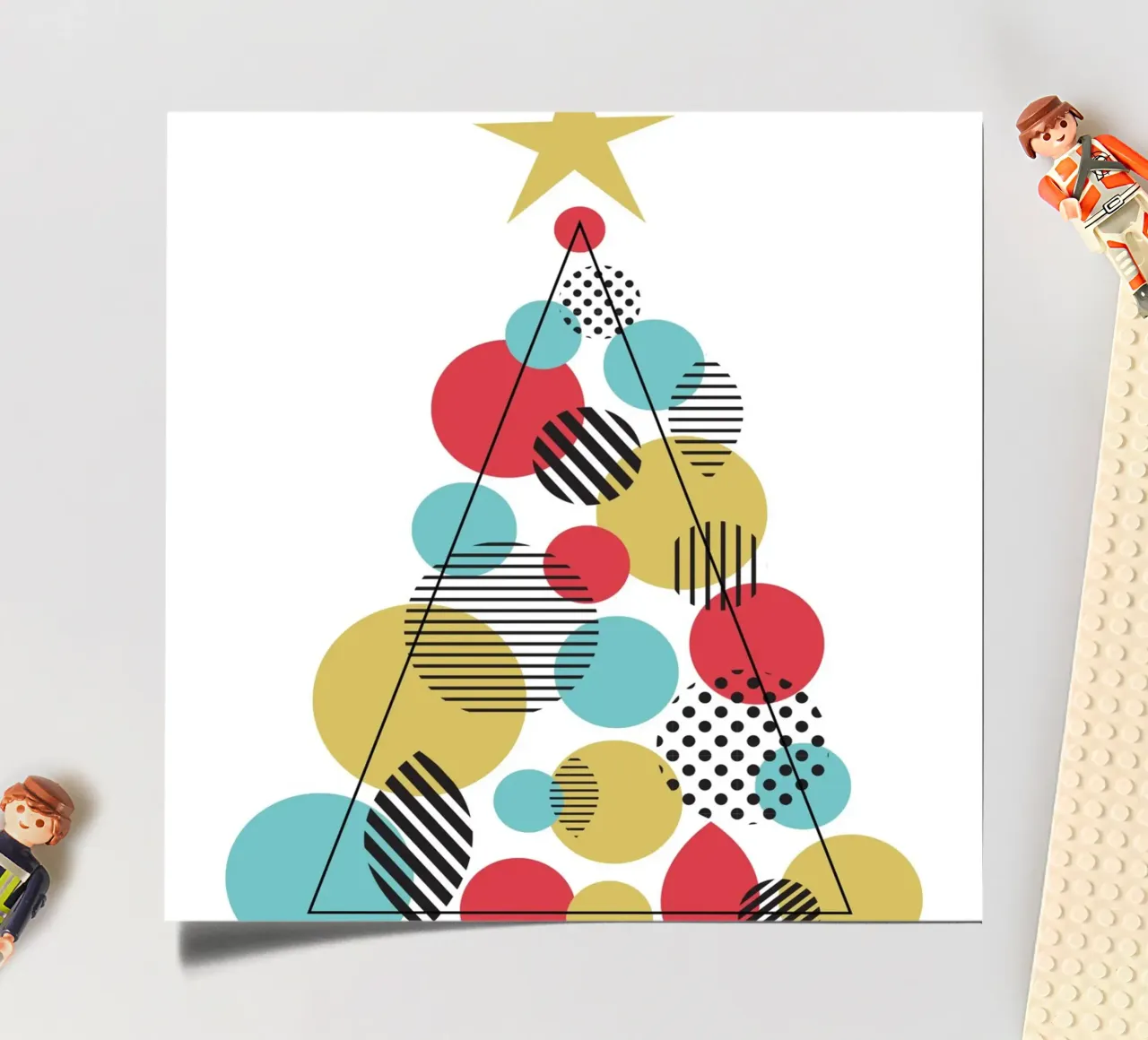 Geometric Christmas Tree sticker sheet by Kim Hubball Studio