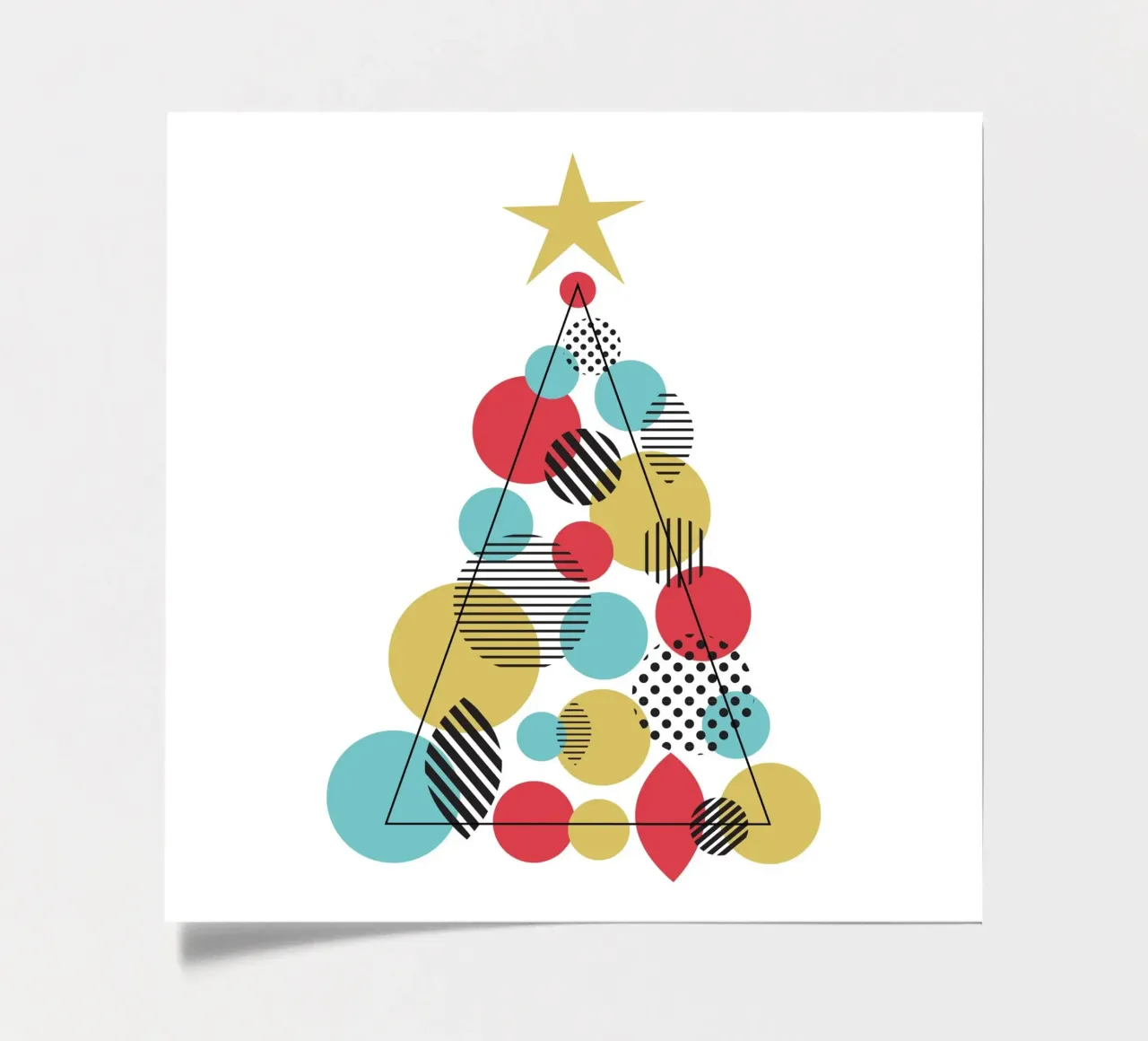Geometric Christmas Tree sticker sheet by Kim Hubball Studio