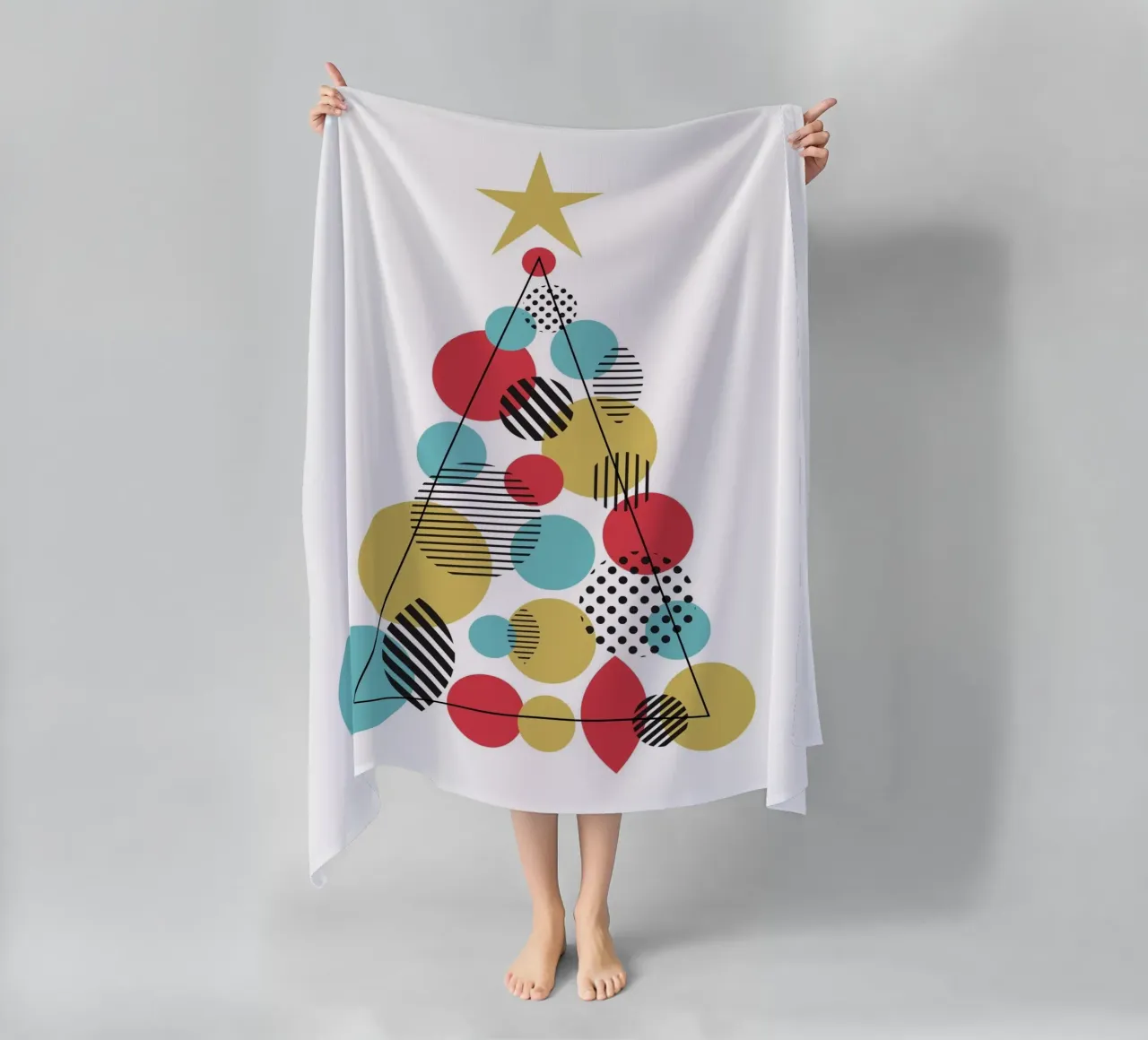 Albero di Natale geometrico telo mare da Kim Hubball Studio