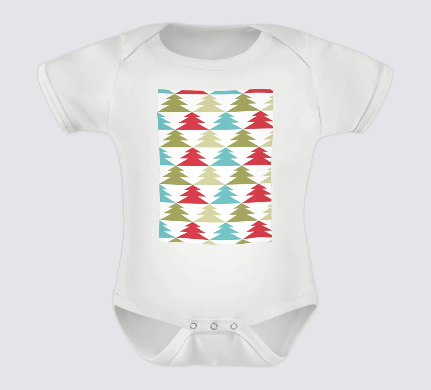 Geometric Tree Pattern Kurzarm Babybody von Kim Hubball Studio