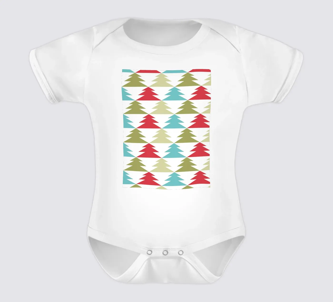 Geometric Tree Pattern Kurzarm Babybody von Kim Hubball Studio