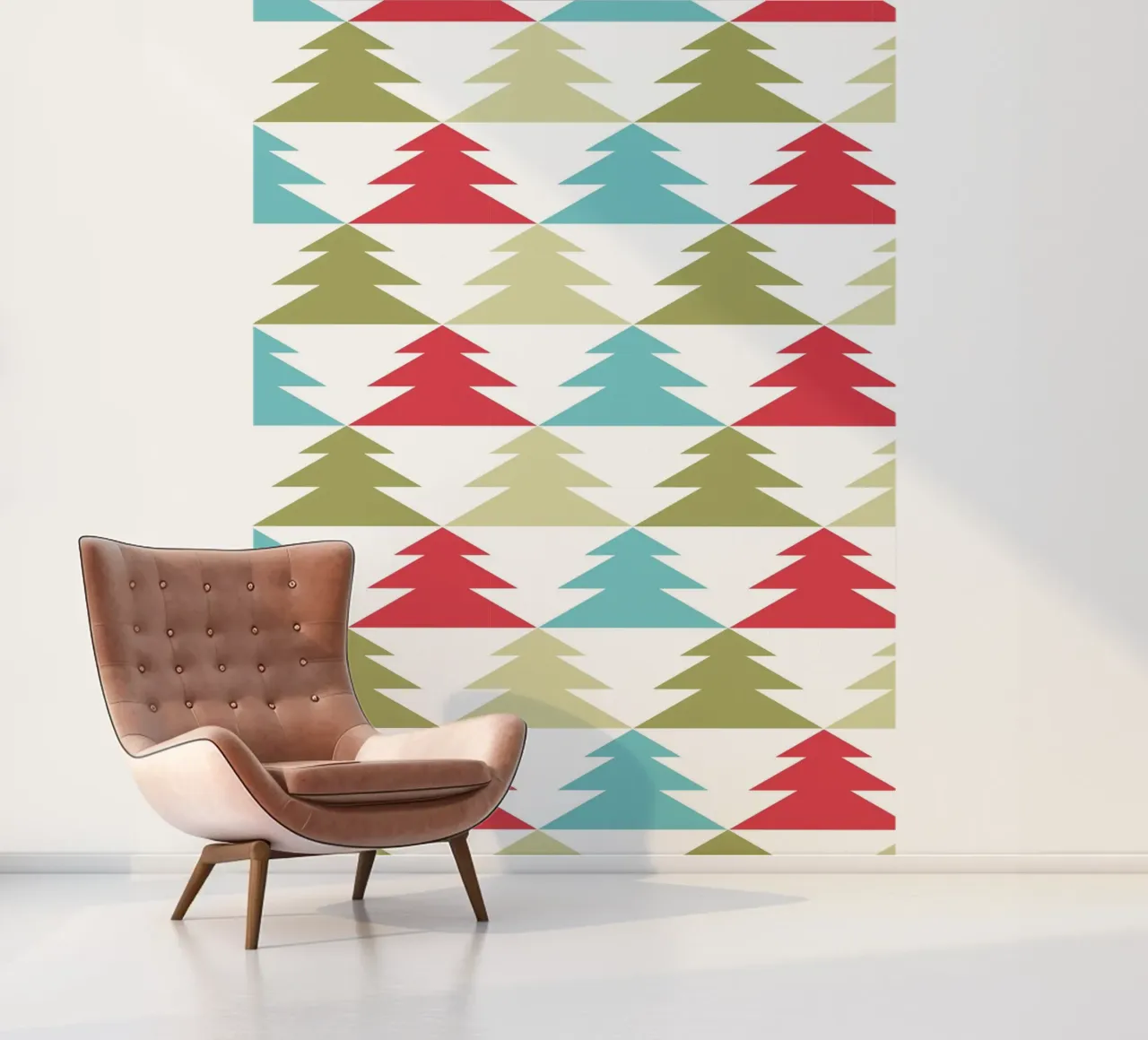 Geometrisch Boompatroon fotobehang van Kim Hubball Studio