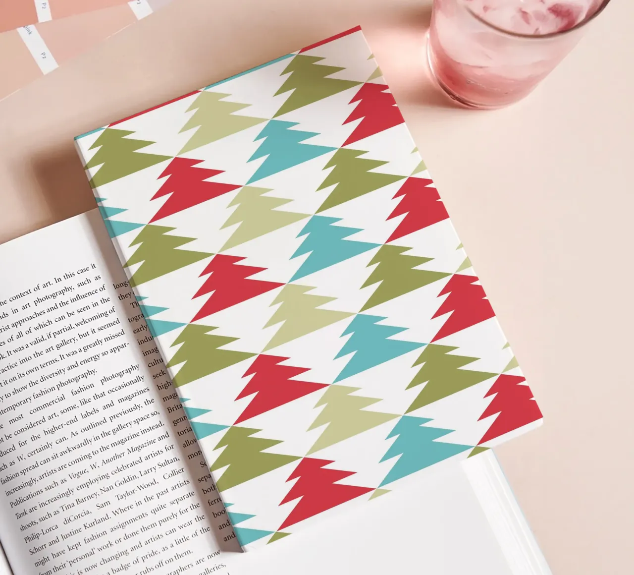 Geometric Tree Pattern notebook by Kim Hubball Studio