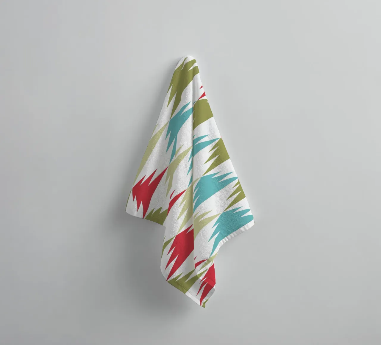 Geometric Tree Pattern towel by Kim Hubball Studio