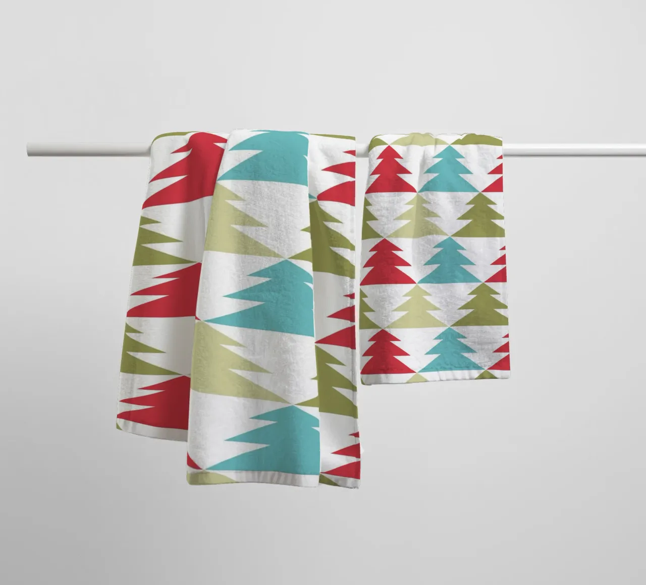 Geometric Tree Pattern towel by Kim Hubball Studio
