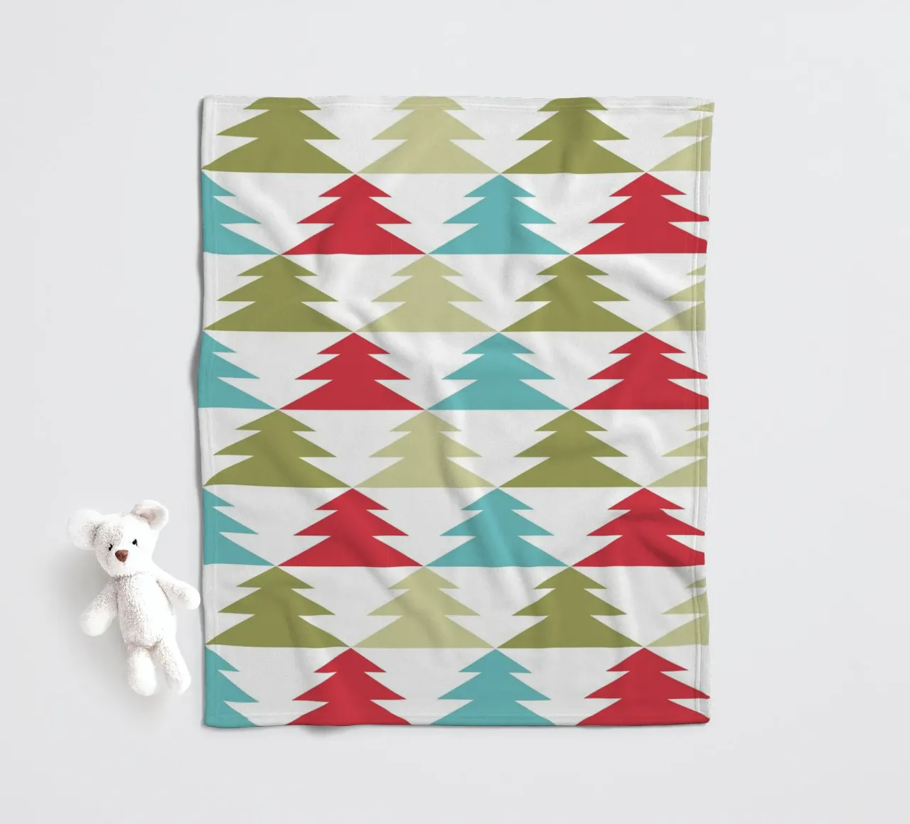 Geometric Tree Pattern fleece blanket by Kim Hubball Studio