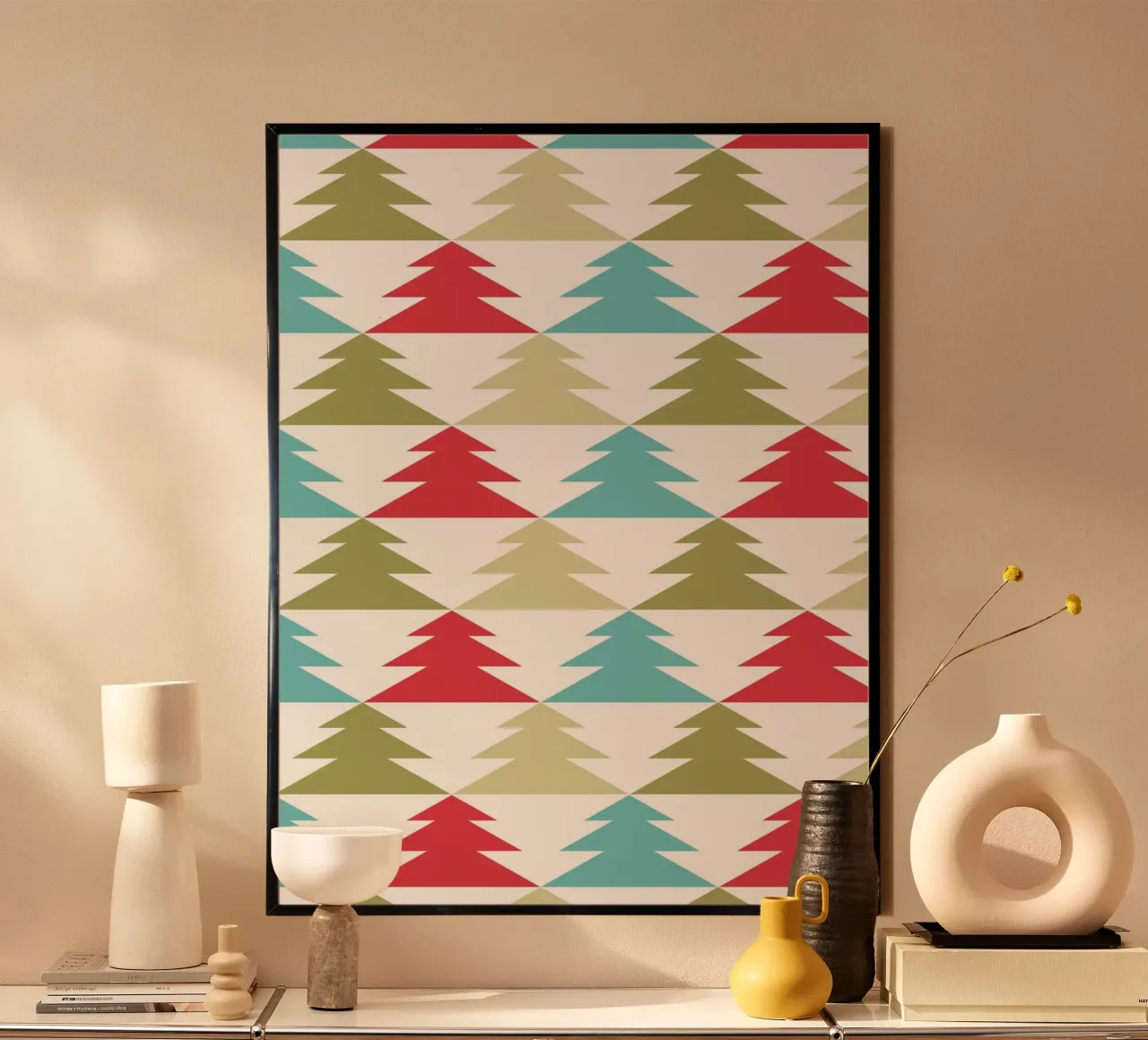 Geometric Tree Pattern poster by Kim Hubball Studio