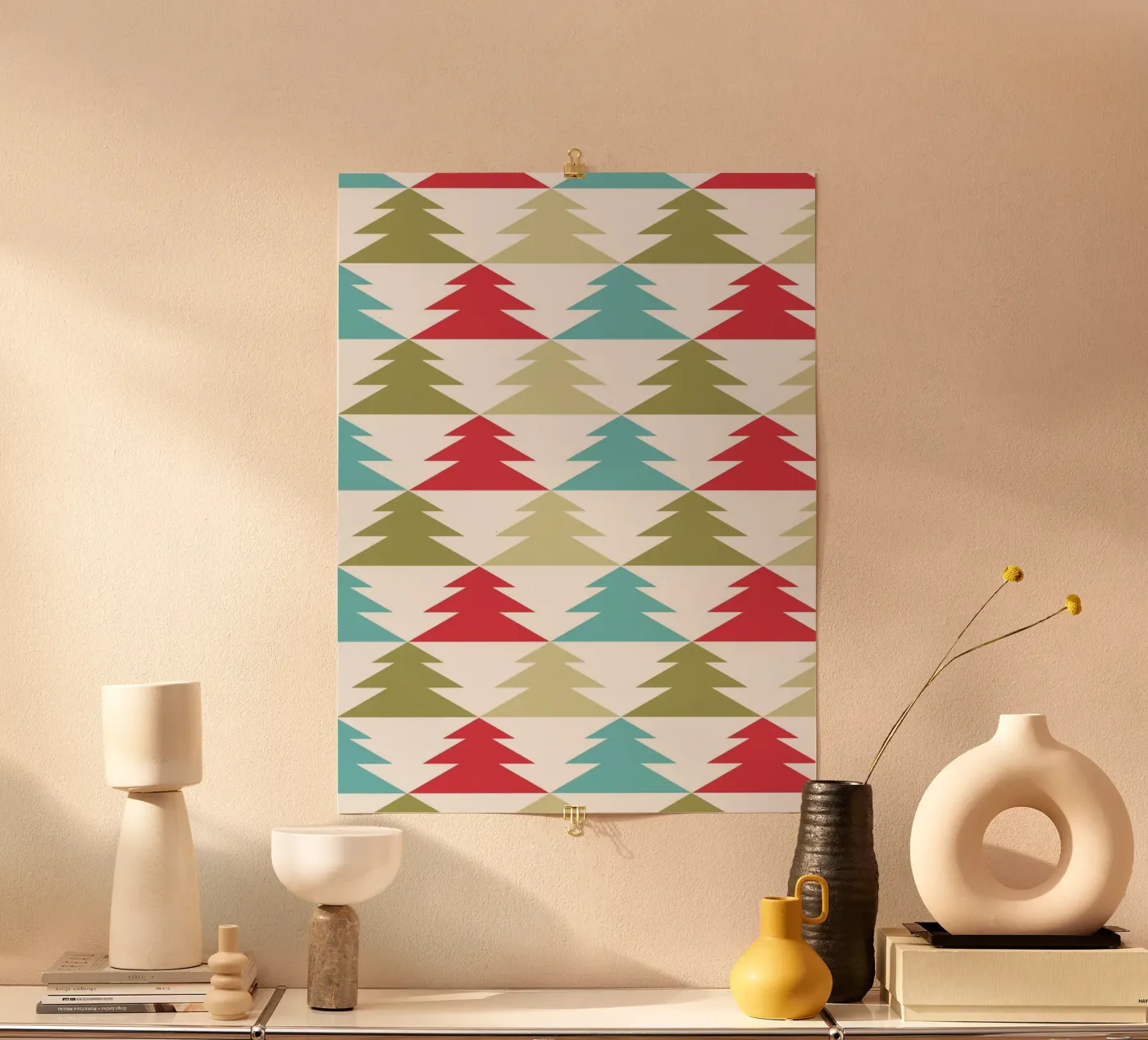 Geometric Tree Pattern poster by Kim Hubball Studio