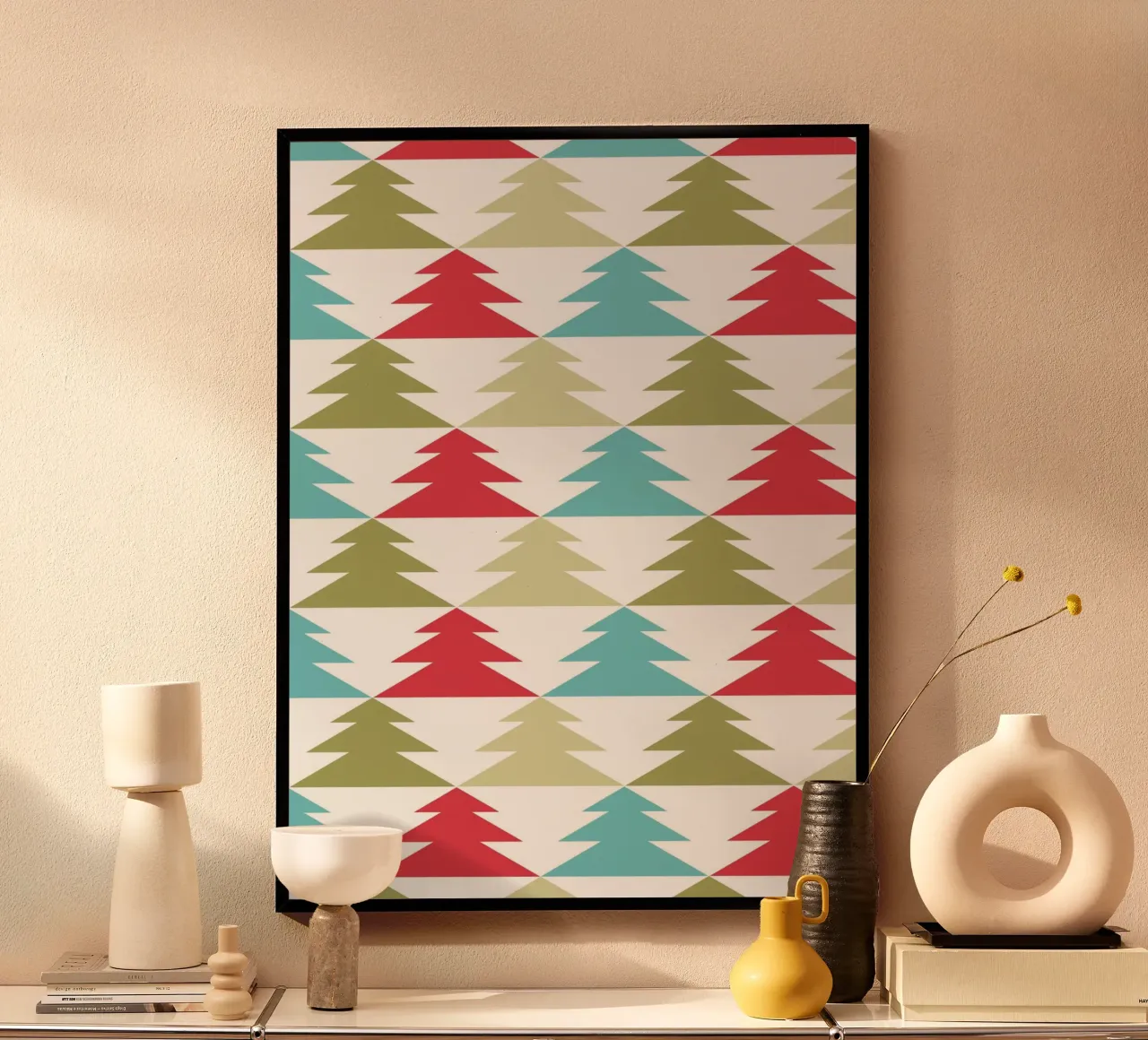 Geometric Tree Pattern poster by Kim Hubball Studio
