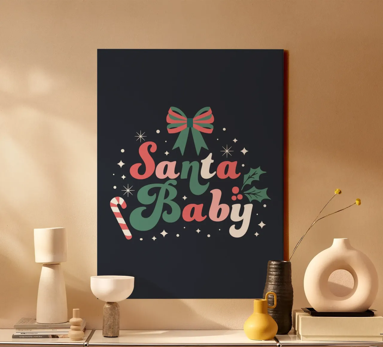 Kerstman canvas met Baklijst van cafelab