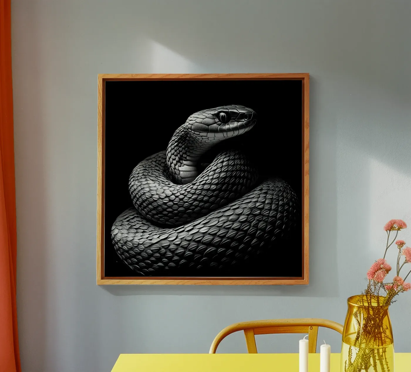 Snake Acryl-Glas von Nikis Art Studio