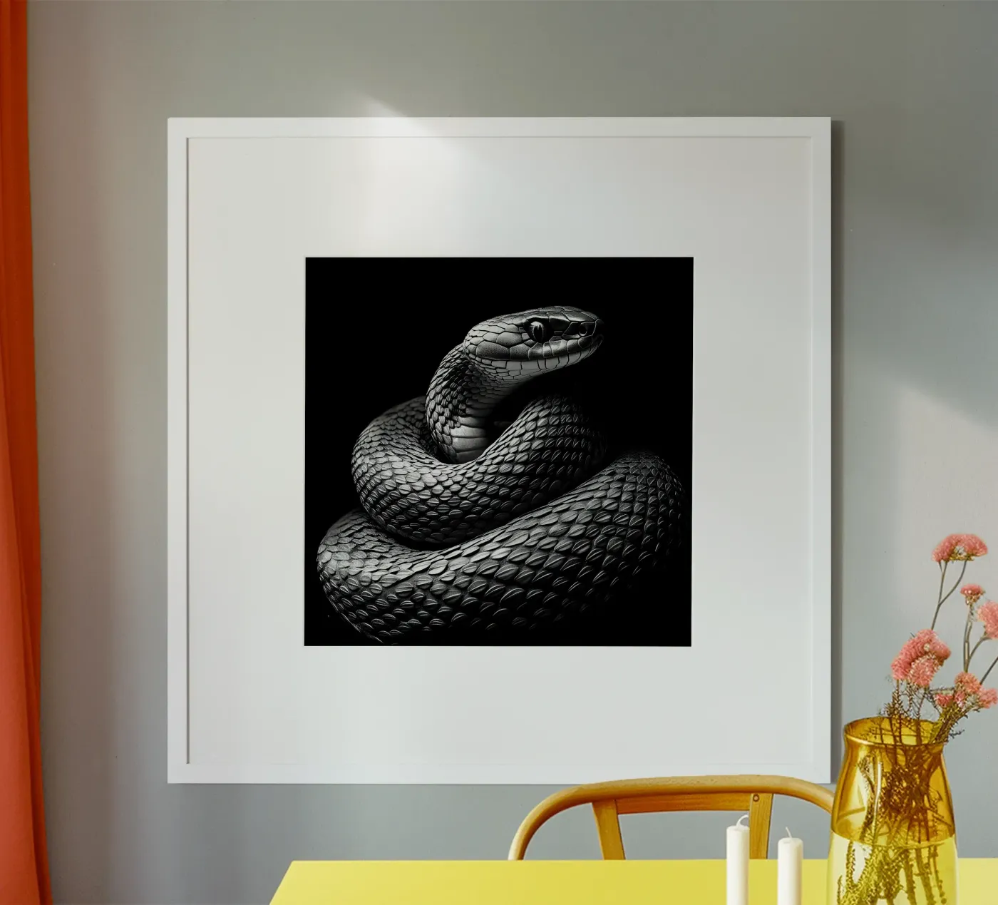 Snake poster van Nikis Art Studio