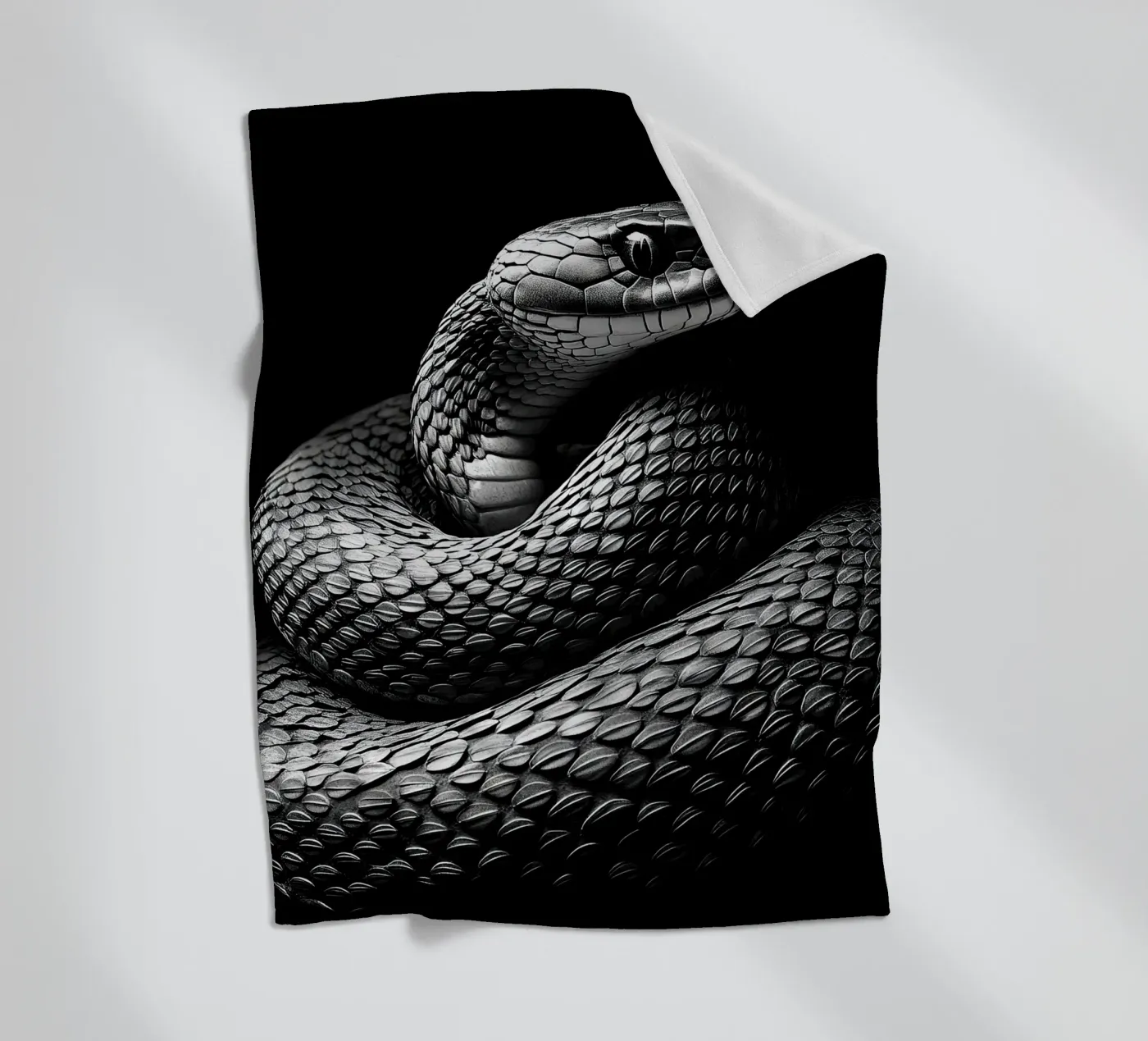 Snake fleece blanket by Nikis Art Studio