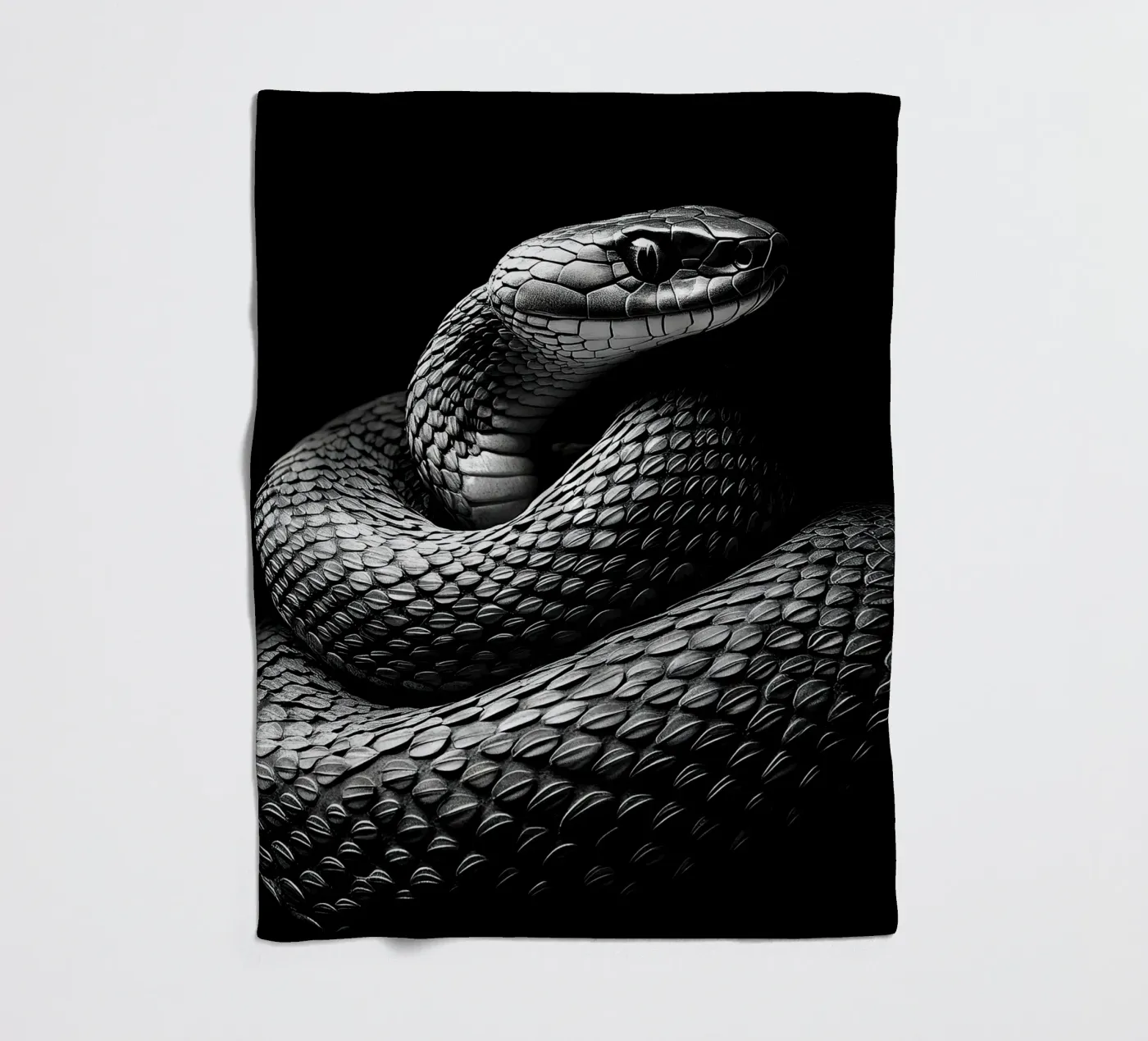 Snake fleece blanket by Nikis Art Studio