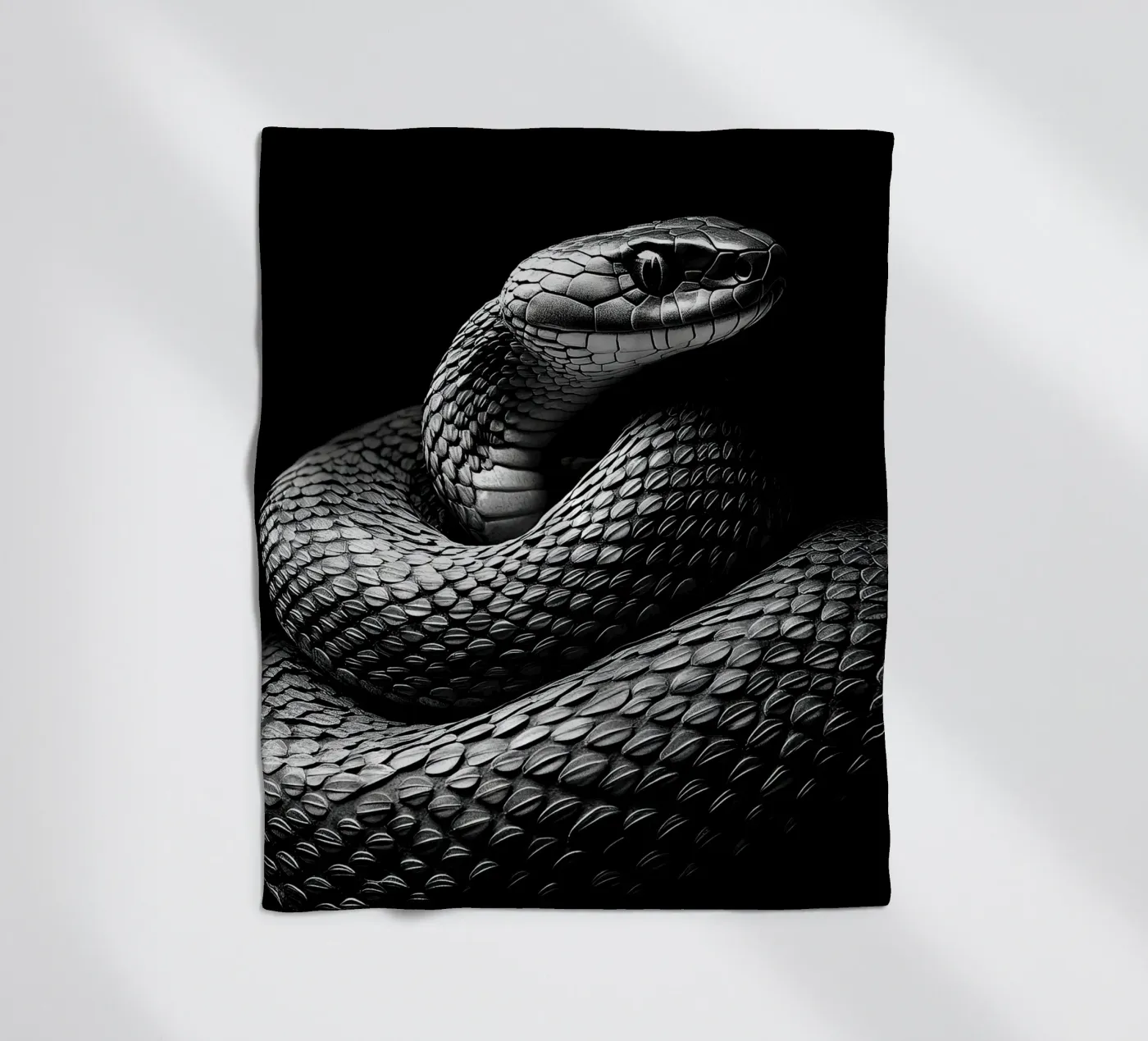 Snake fleece blanket by Nikis Art Studio