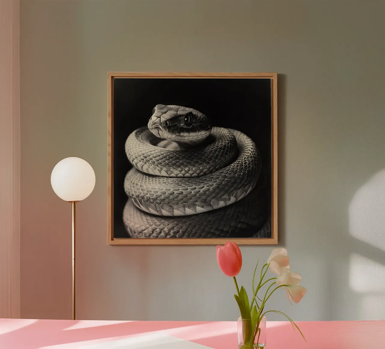 Bellezza pericolosa: il serpente tentatore pannello forex da Nikis Art Studio