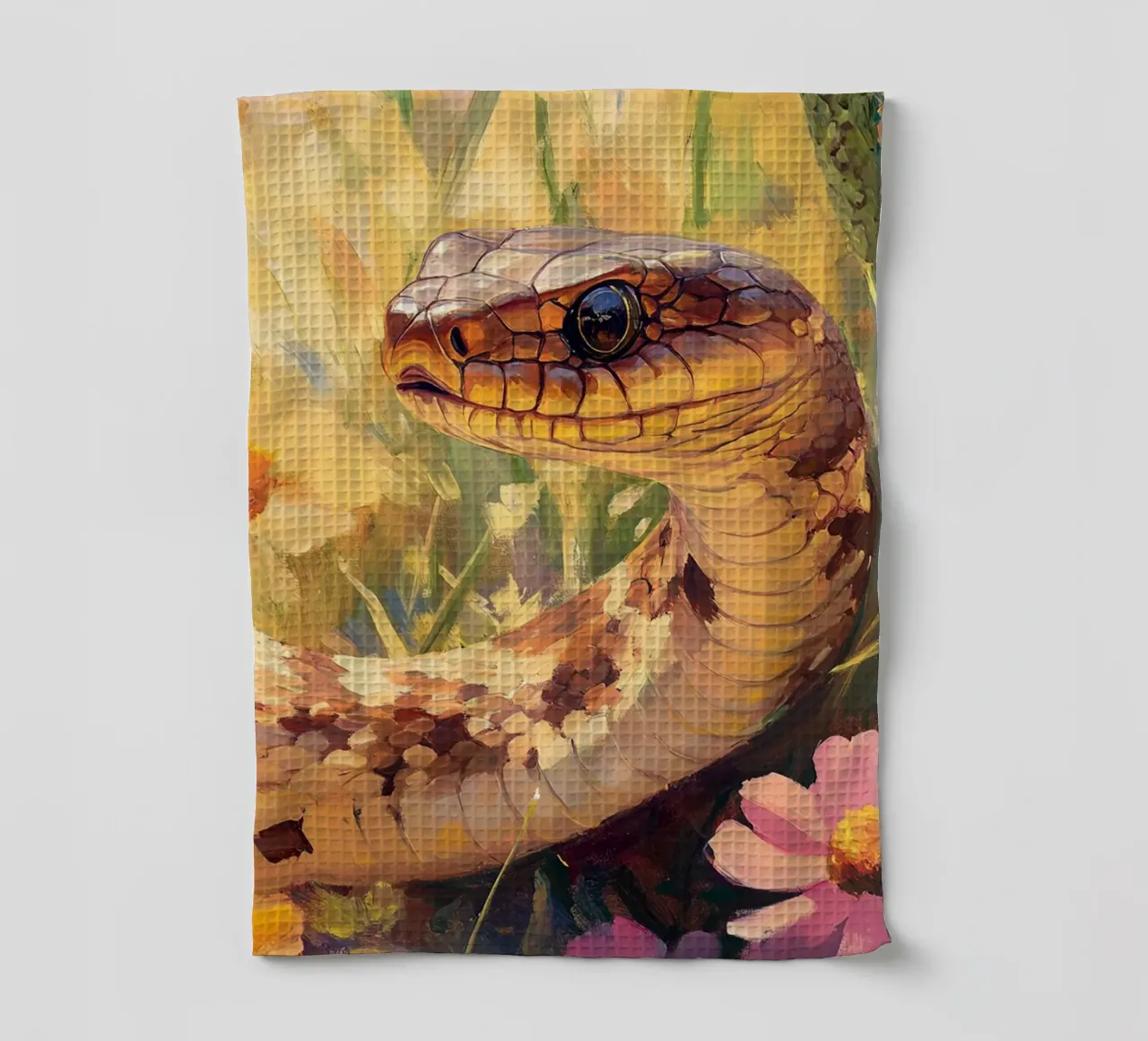 Caché dans la jungle : l'œil du chasseur silencieux torchon de Nikis Art Studio
