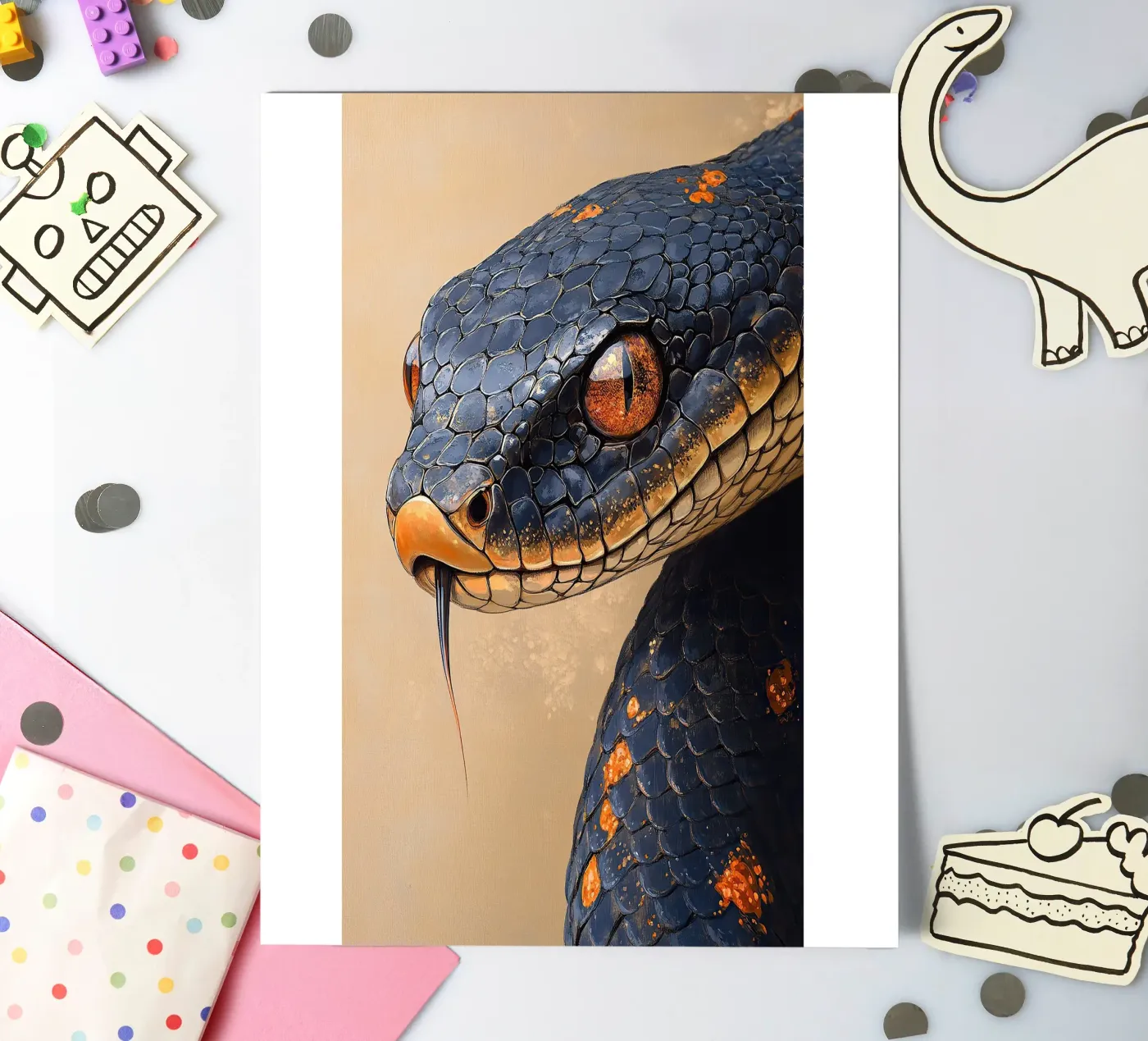 Snake sticker sheet by Nikis Art Studio