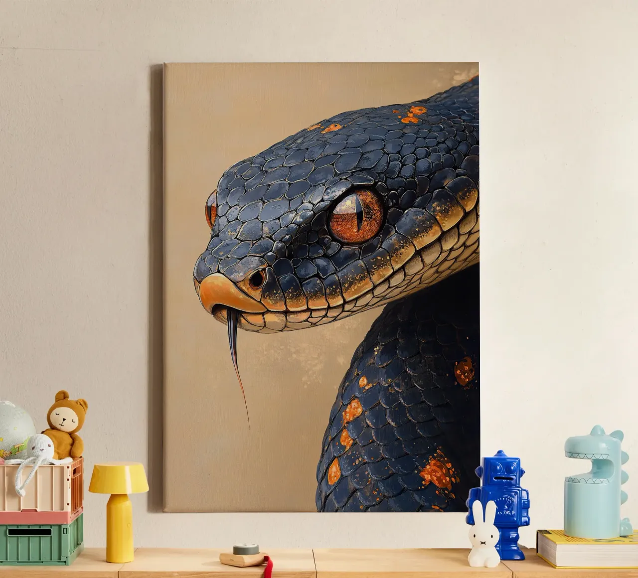 Snake canvas by Nikis Art Studio