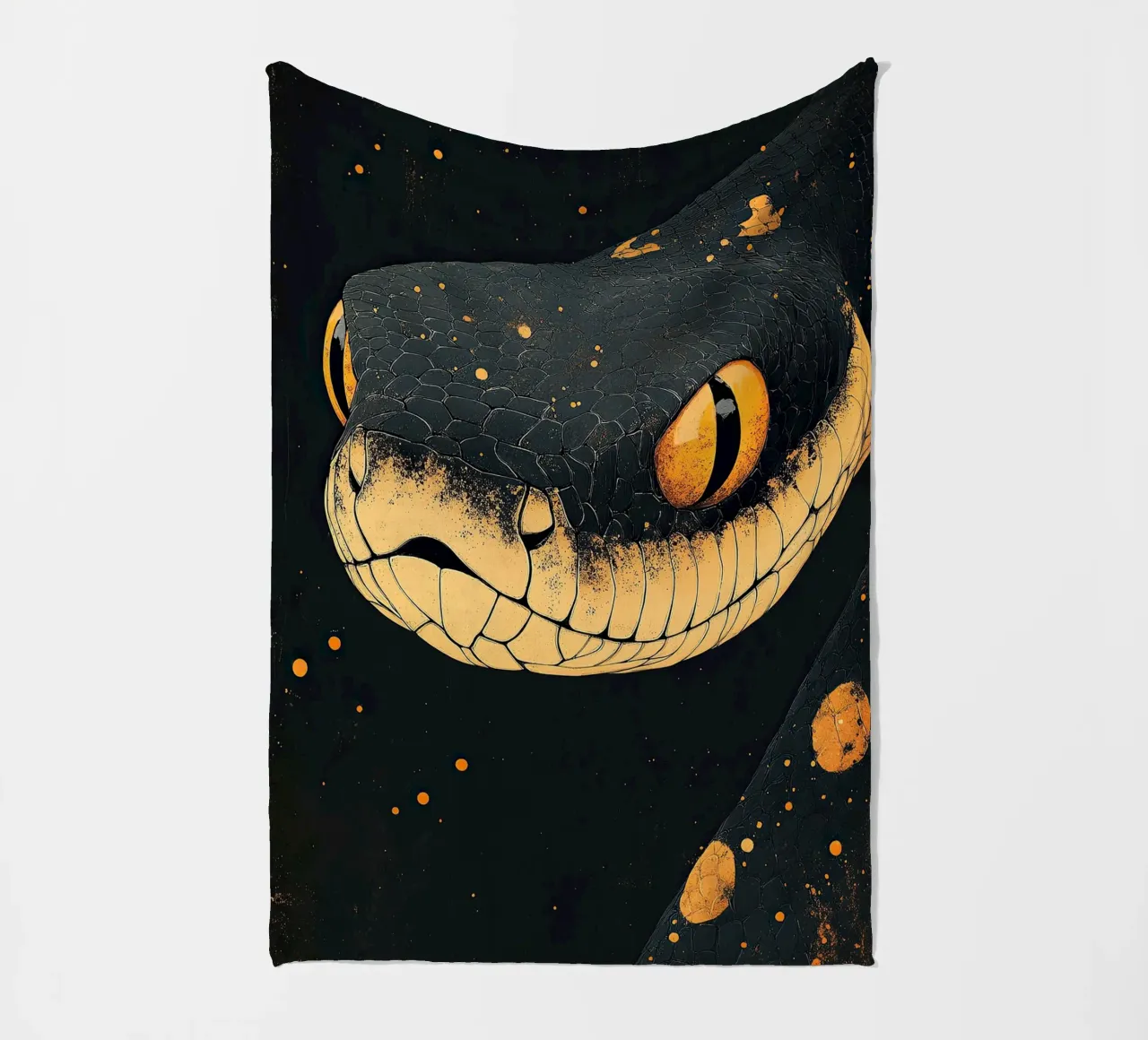 In the shadow of the snake: The silent danger fleece blanket by Nikis Art Studio
