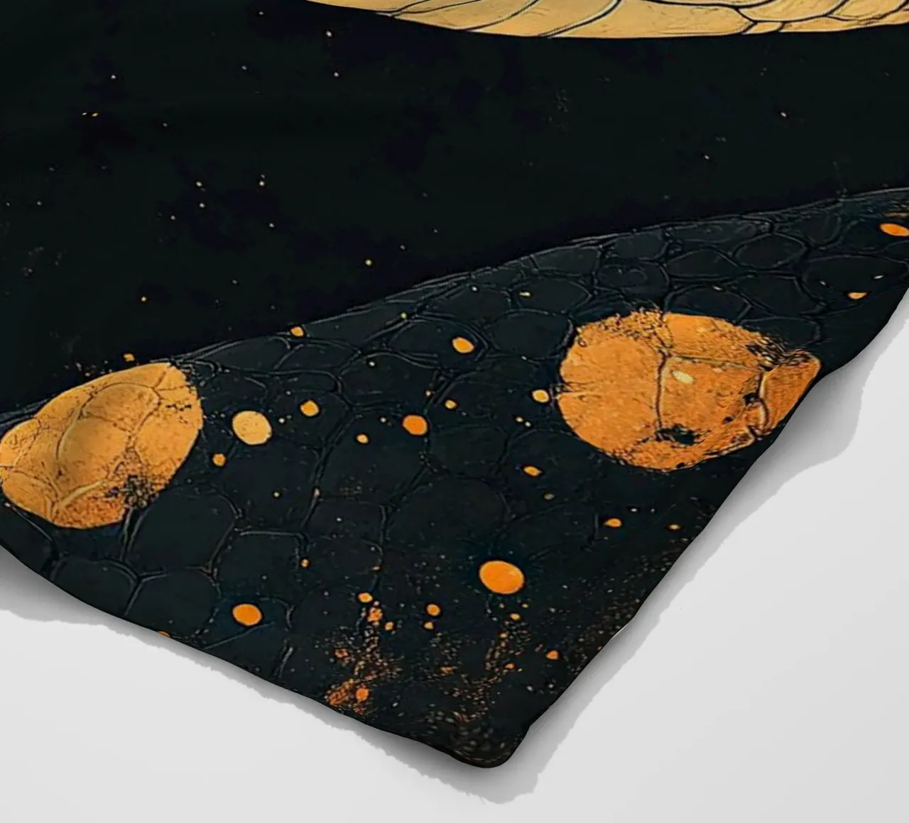 In the shadow of the snake: The silent danger fleece blanket by Nikis Art Studio