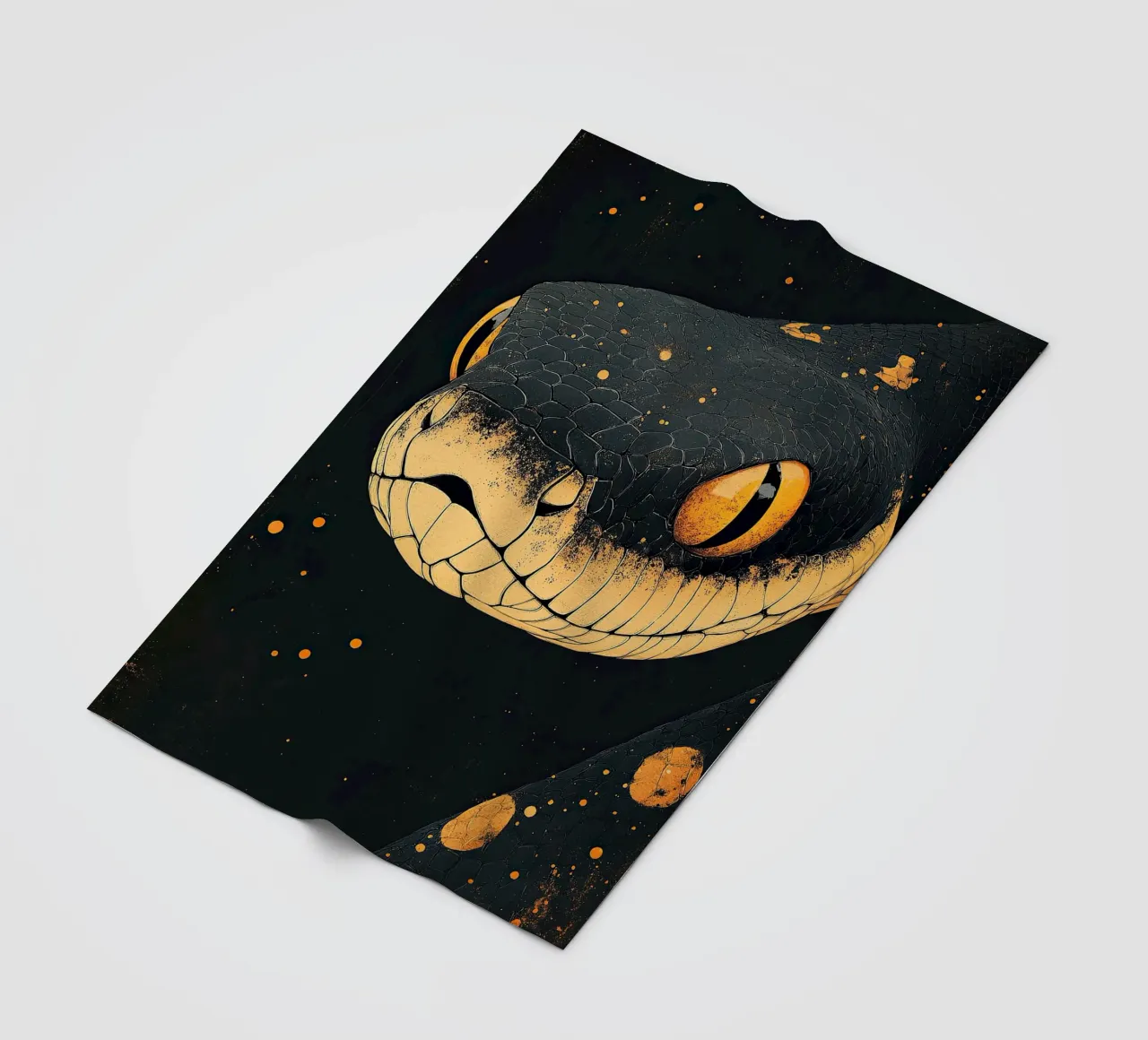 In the shadow of the snake: The silent danger fleece blanket by Nikis Art Studio