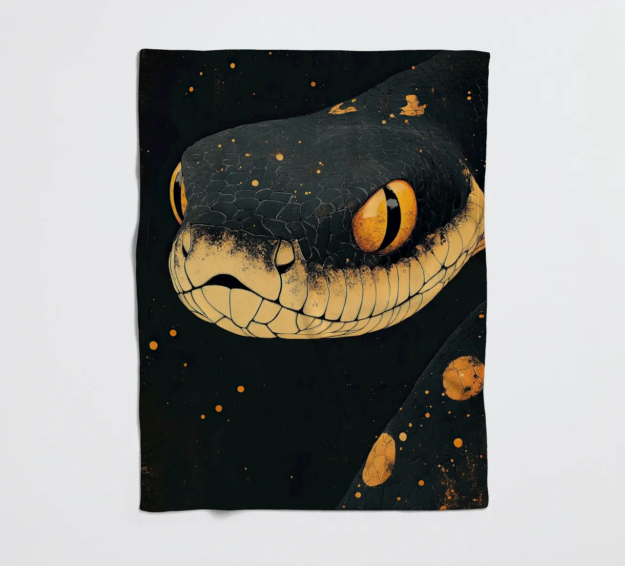 In the shadow of the snake: The silent danger fleece blanket by Nikis Art Studio