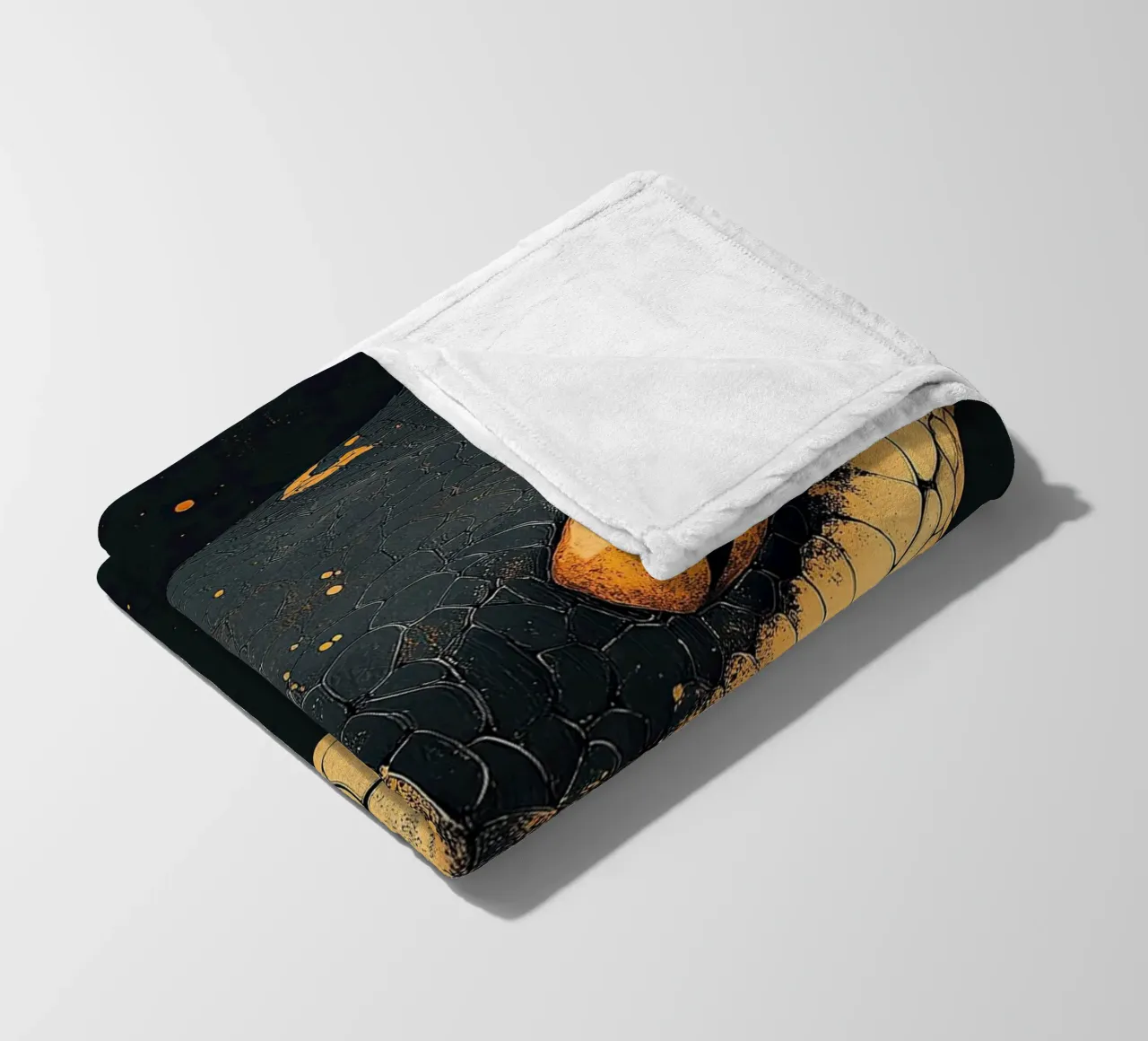 In the shadow of the snake: The silent danger fleece blanket by Nikis Art Studio