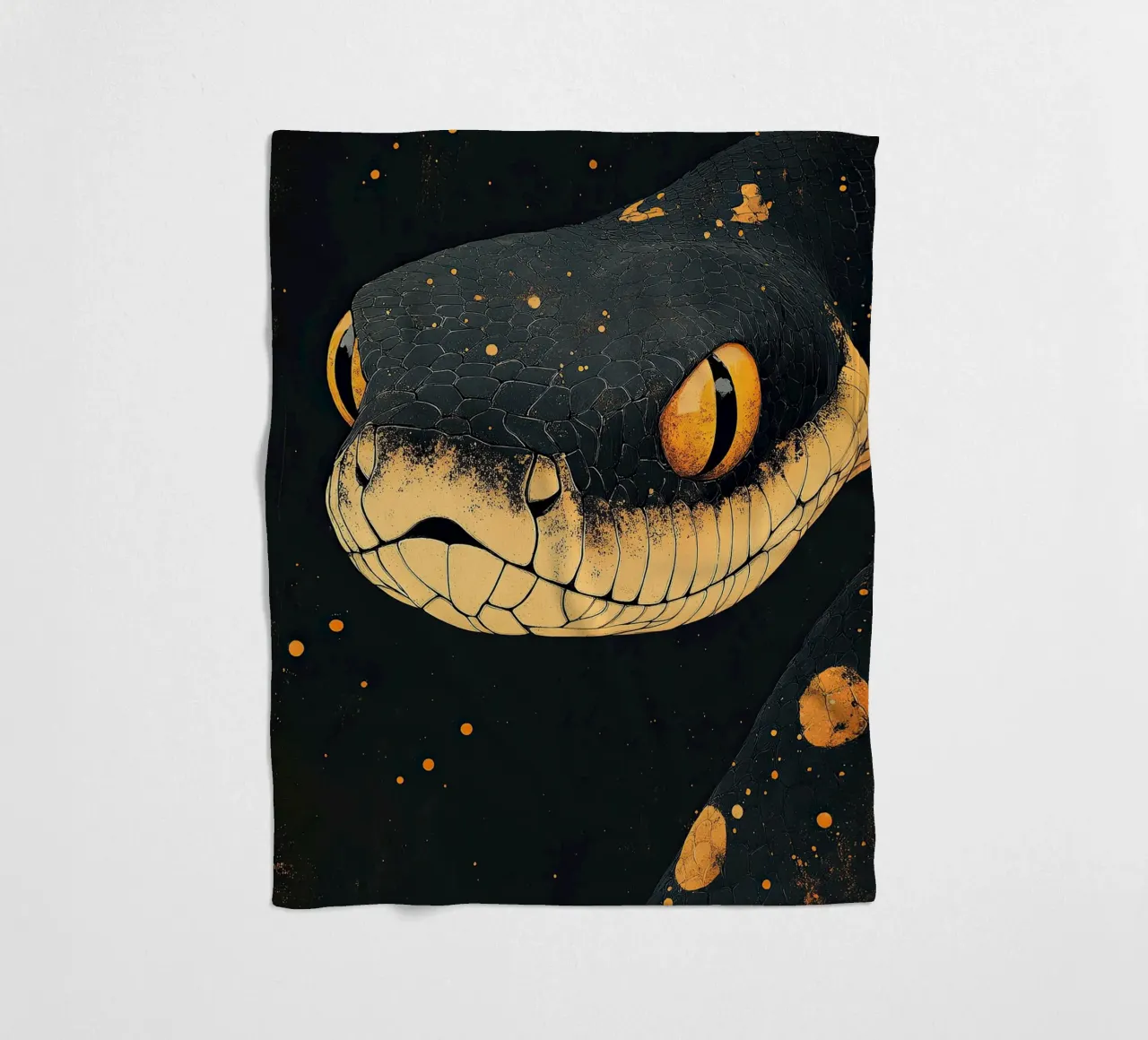 In the shadow of the snake: The silent danger fleece blanket by Nikis Art Studio