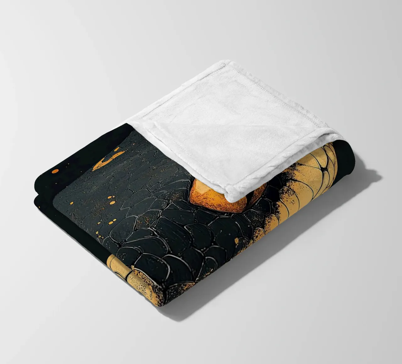 In the shadow of the snake: The silent danger fleece blanket by Nikis Art Studio