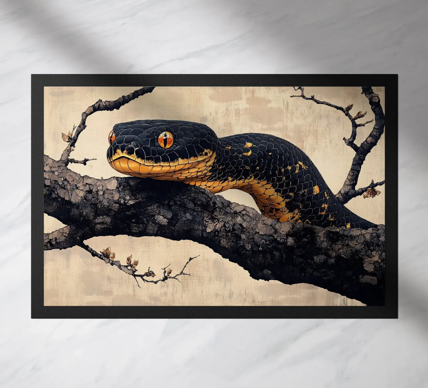 Snake Fußmatte von Nikis Art Studio