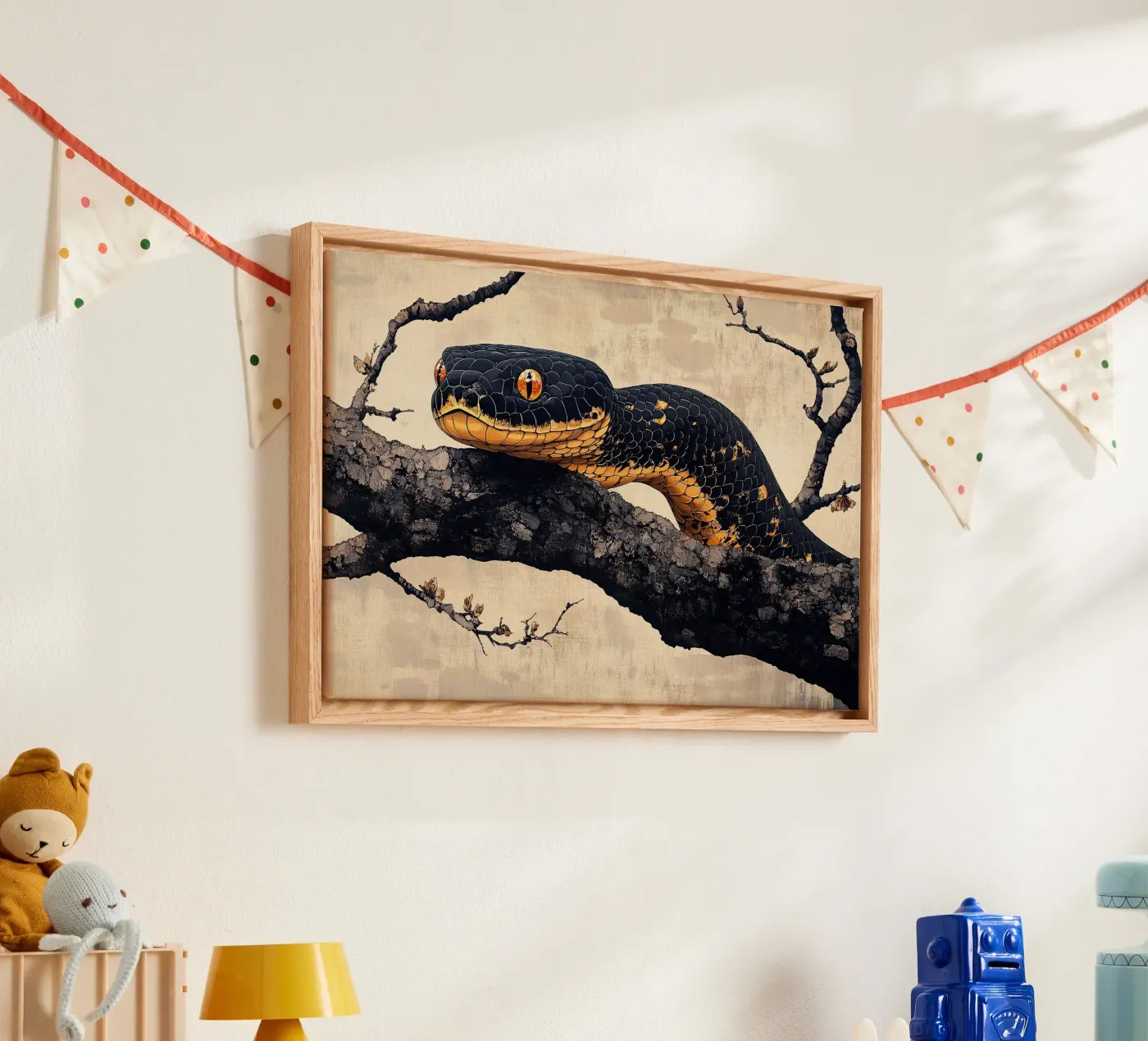 Snake canvas by Nikis Art Studio