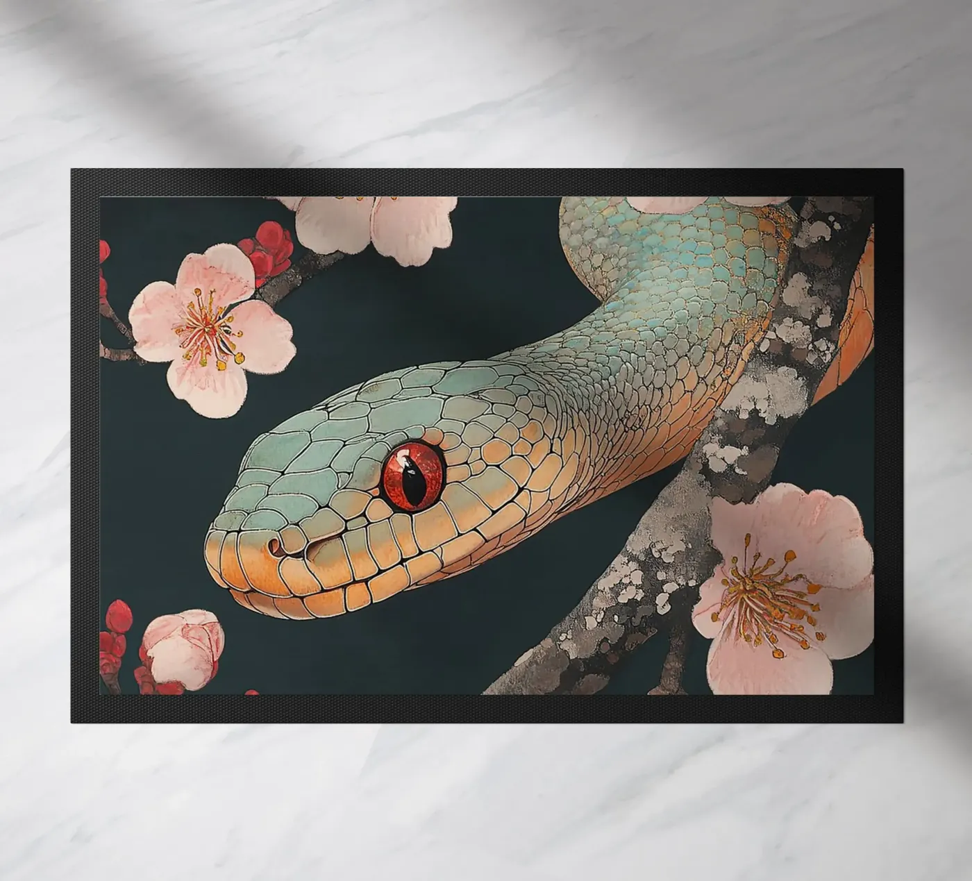 Snake Fußmatte von Nikis Art Studio