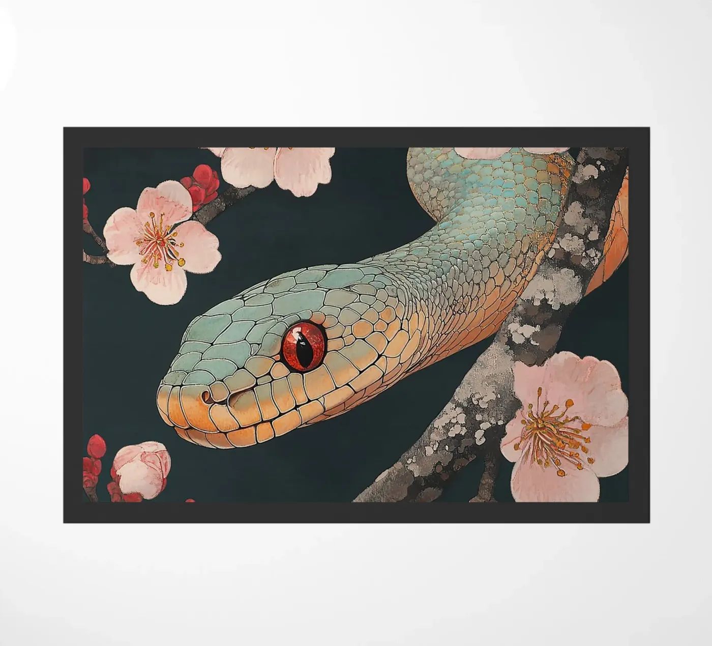 Snake Fußmatte von Nikis Art Studio