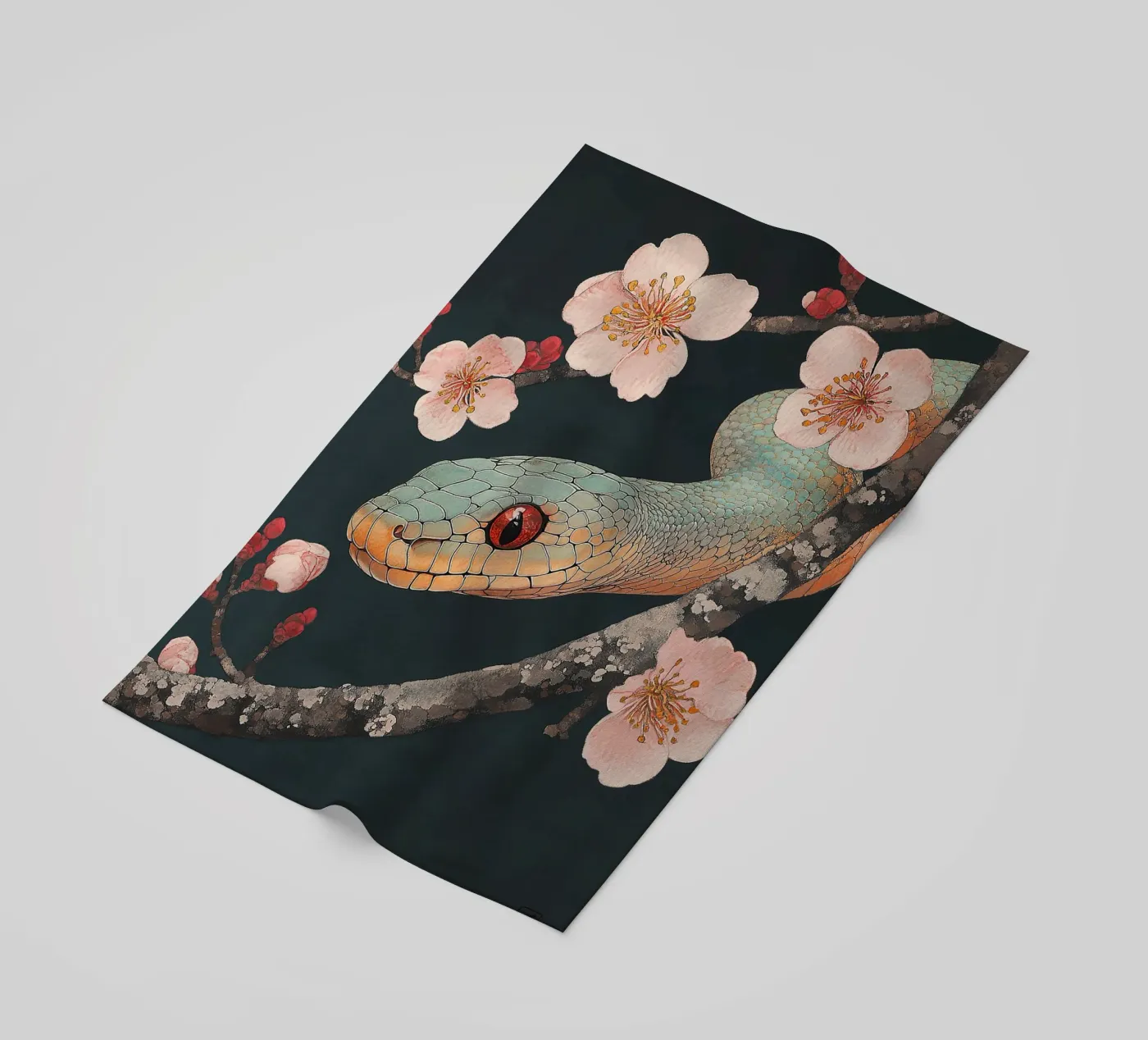 Snake beach towel by Nikis Art Studio