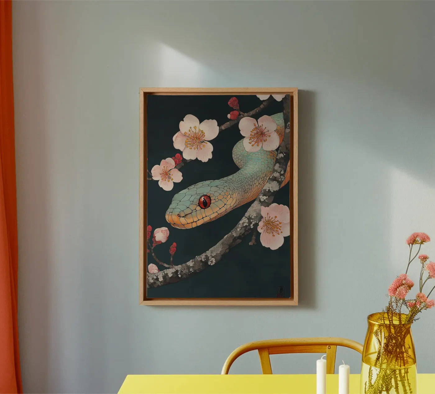 Snake canvas by Nikis Art Studio