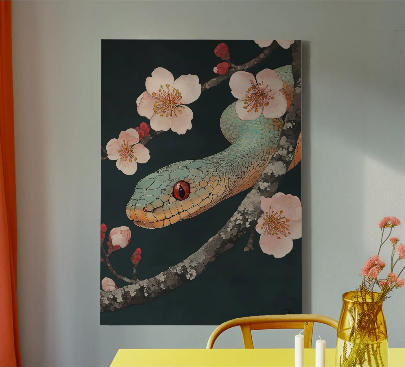 Snake canvas by Nikis Art Studio