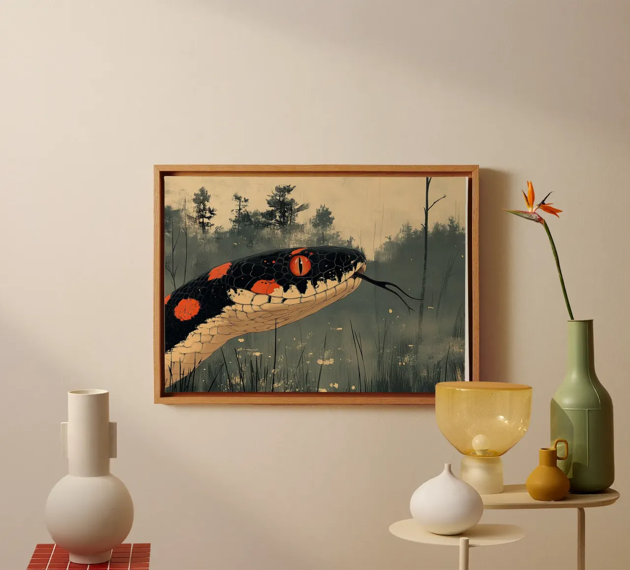 Weave of nature: The art of the snake canvas by Nikis Art Studio