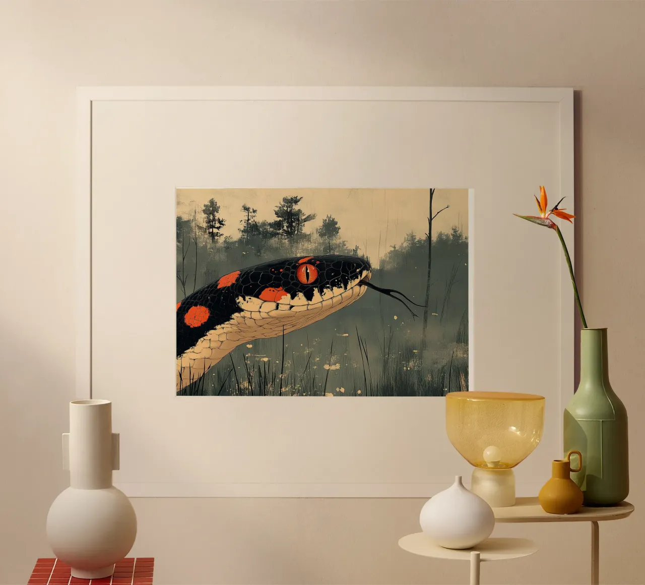 Weave of nature: The art of the snake hahnemühle by Nikis Art Studio