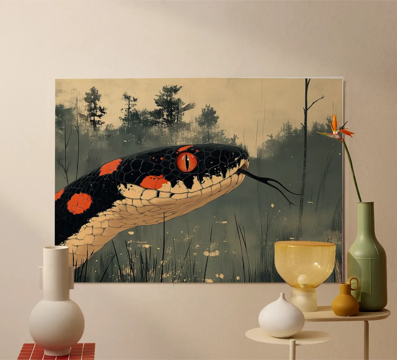 Weave of nature: The art of the snake hahnemühle by Nikis Art Studio