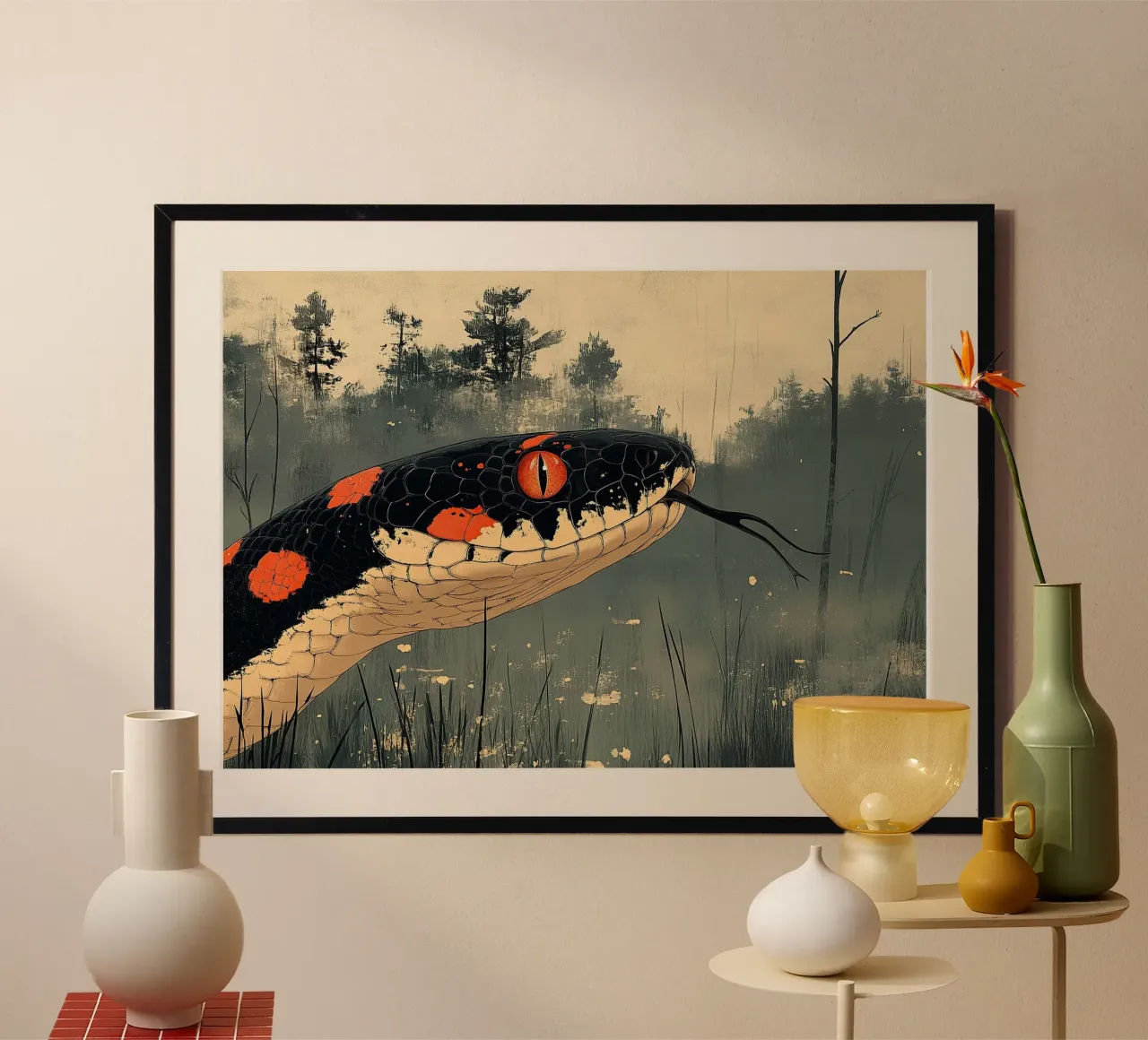 Weave of nature: The art of the snake hahnemühle by Nikis Art Studio