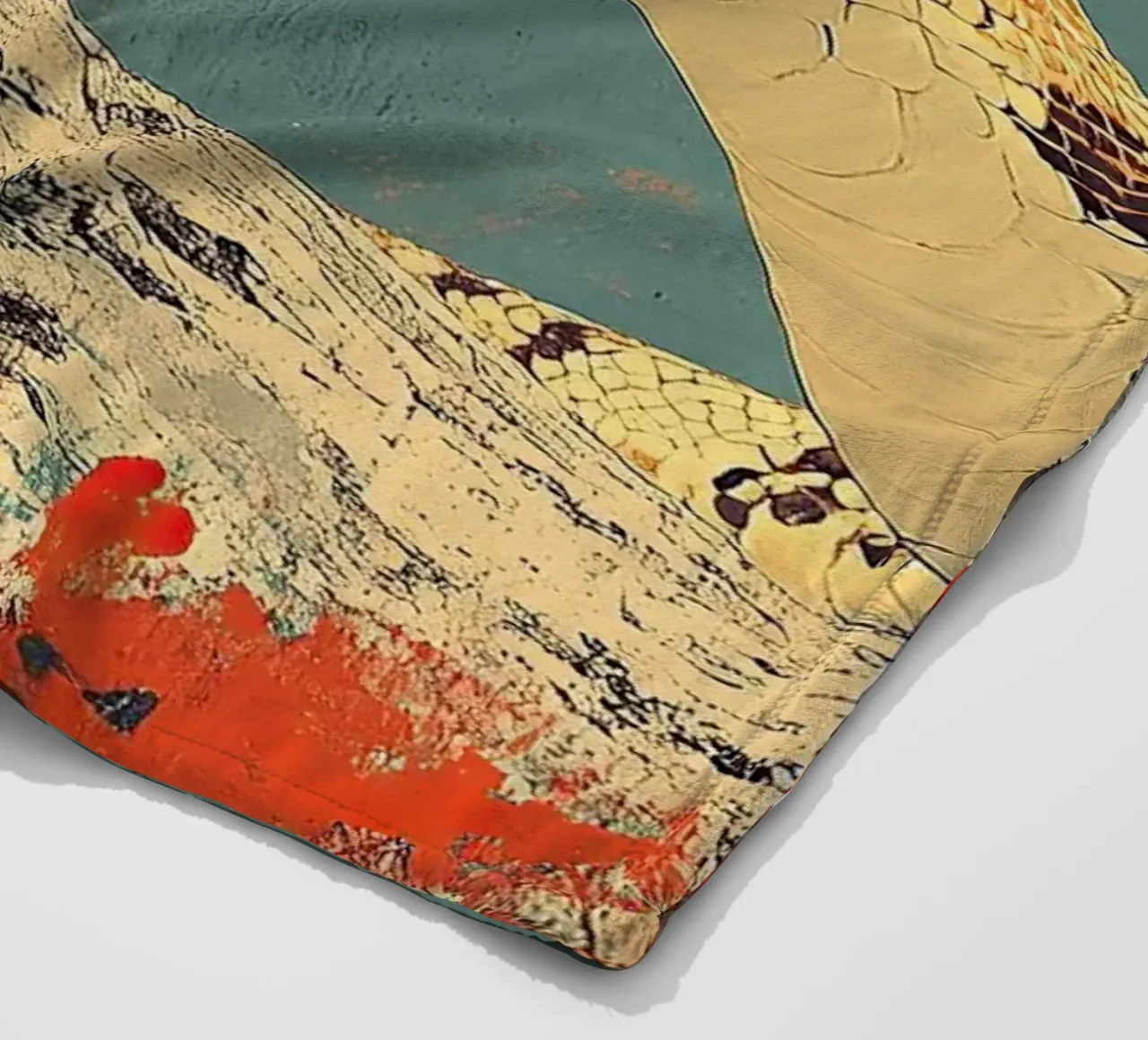 In the shadow of the snake: The silent danger fleece blanket by Nikis Art Studio