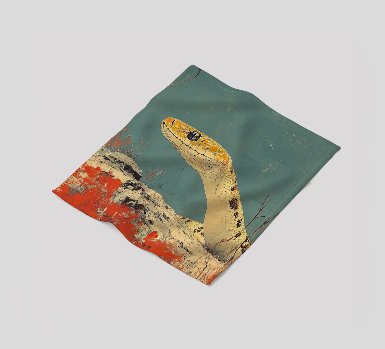 In the shadow of the snake: The silent danger fleece blanket by Nikis Art Studio